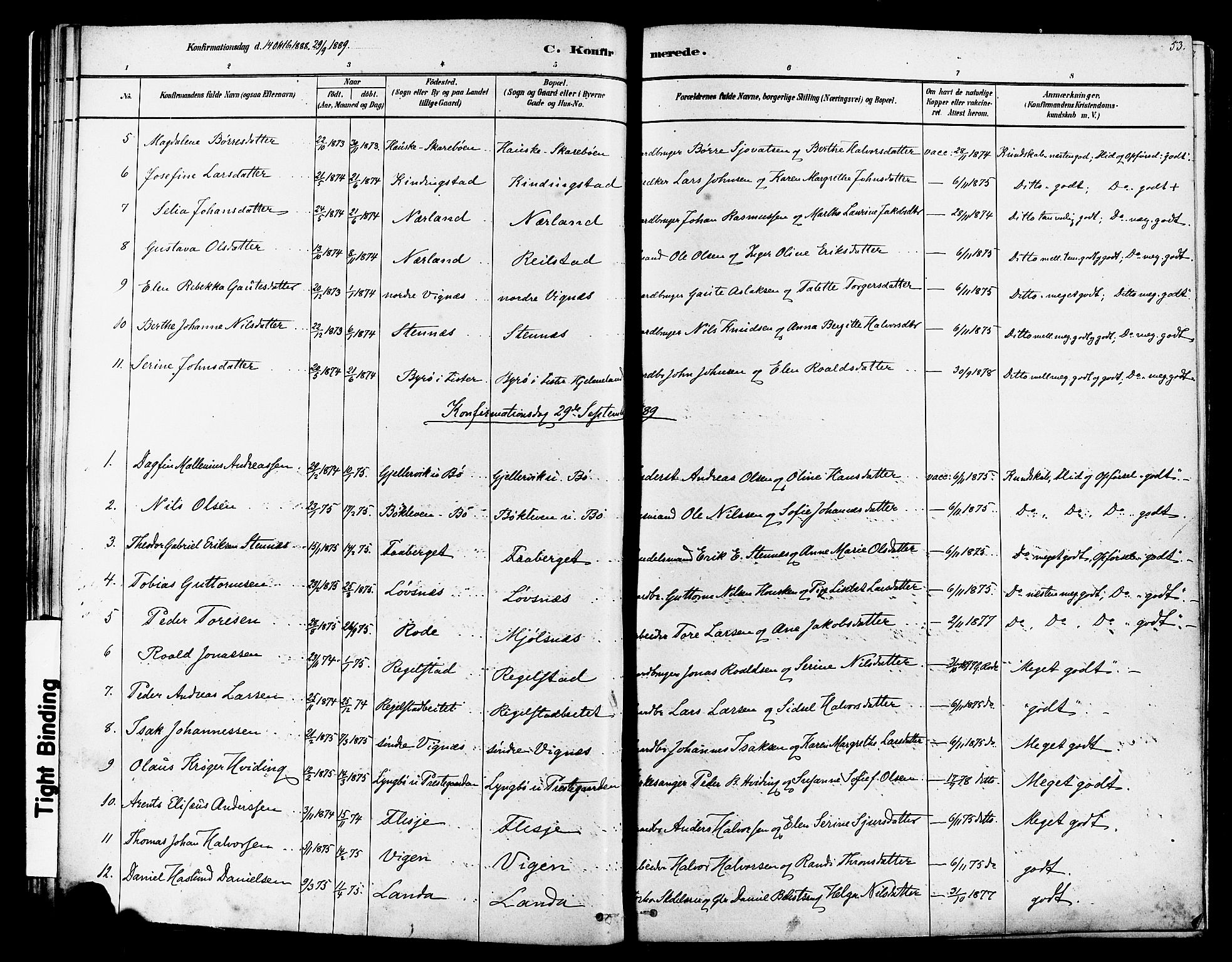 Finnøy sokneprestkontor, SAST/A-101825/H/Ha/Haa/L0010: Parish register (official) no. A 10, 1879-1890, p. 53