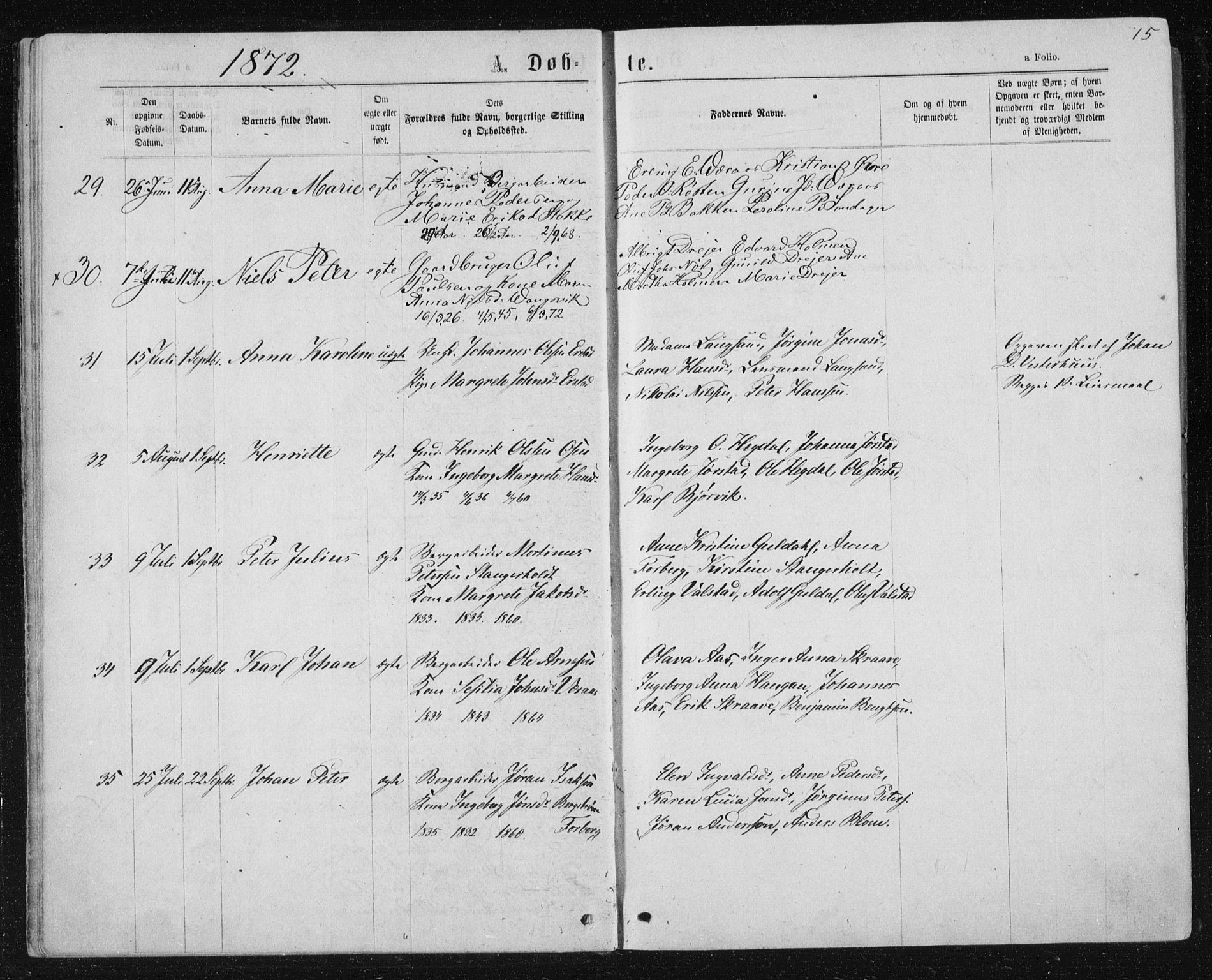 Ministerialprotokoller, klokkerbøker og fødselsregistre - Nord-Trøndelag, SAT/A-1458/722/L0219: Parish register (official) no. 722A06, 1868-1880, p. 15