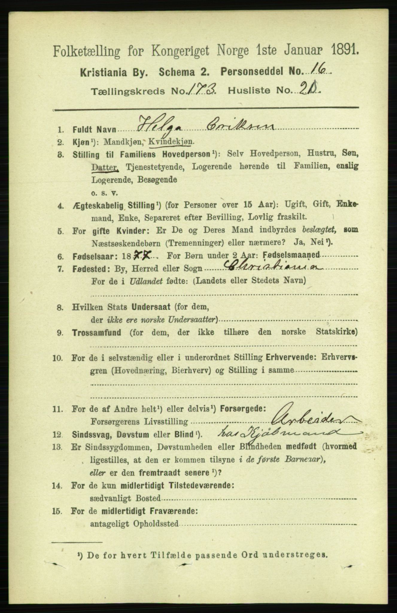 RA, 1891 census for 0301 Kristiania, 1891, p. 103769