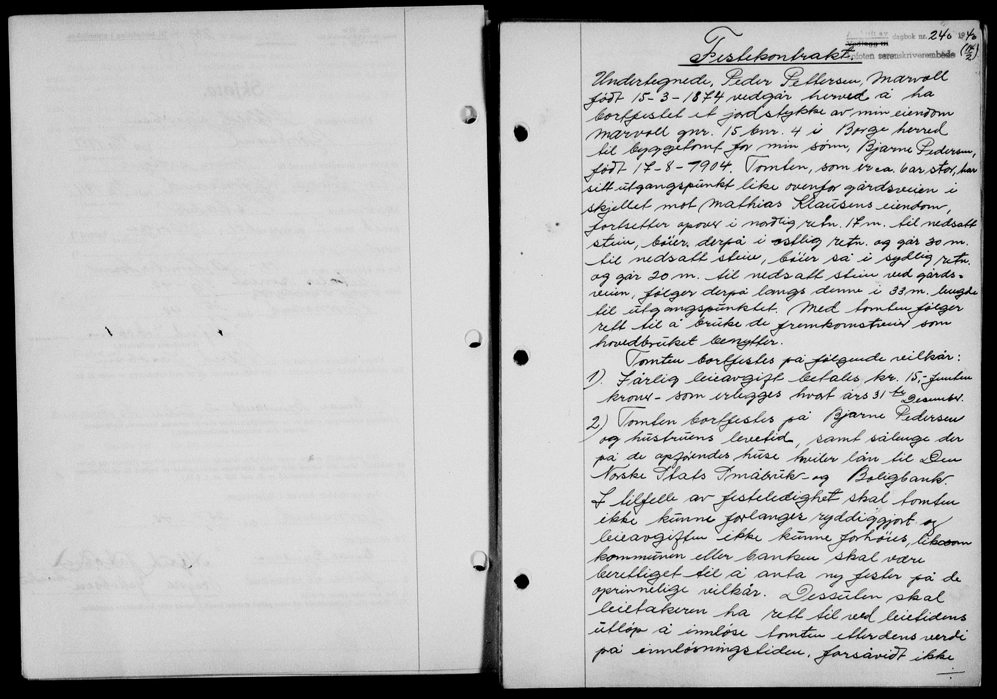 Lofoten sorenskriveri, SAT/A-0017/1/2/2C/L0007a: Mortgage book no. 7a, 1939-1940, Diary no: : 240/1940