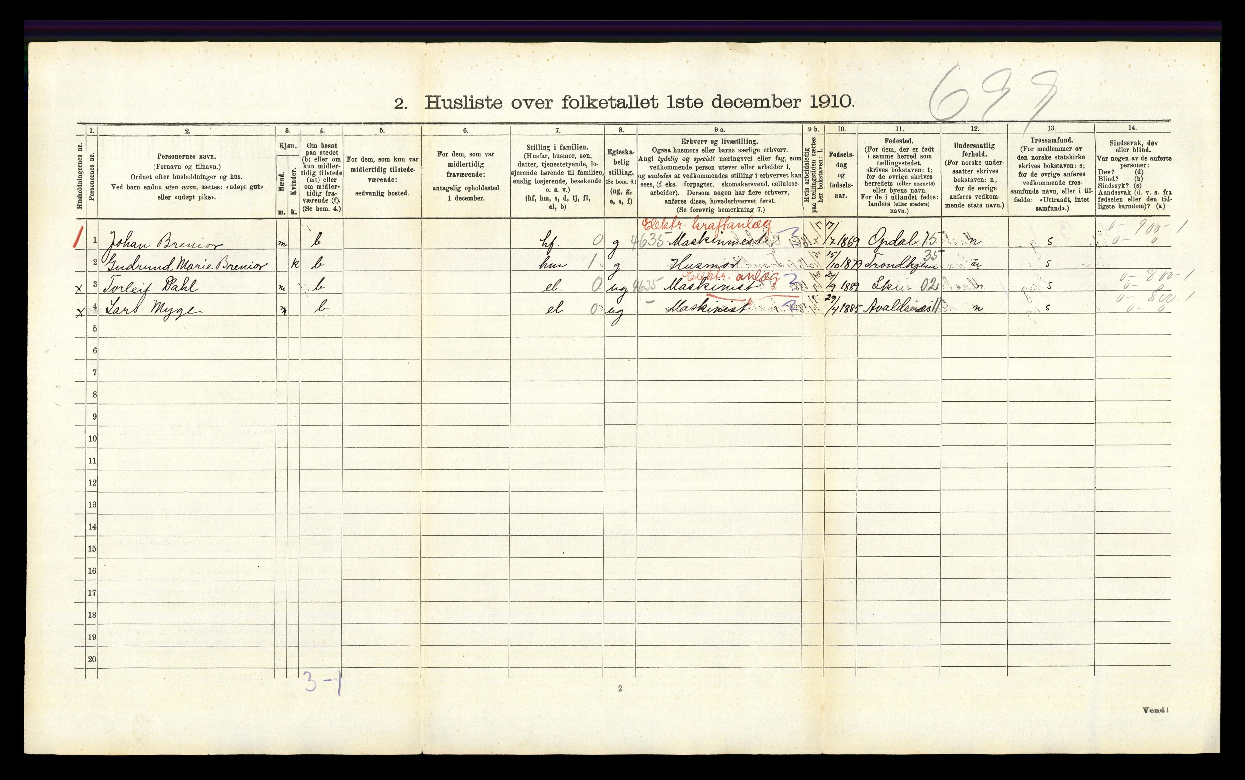 RA, 1910 census for Lille Elvedalen, 1910, p. 772