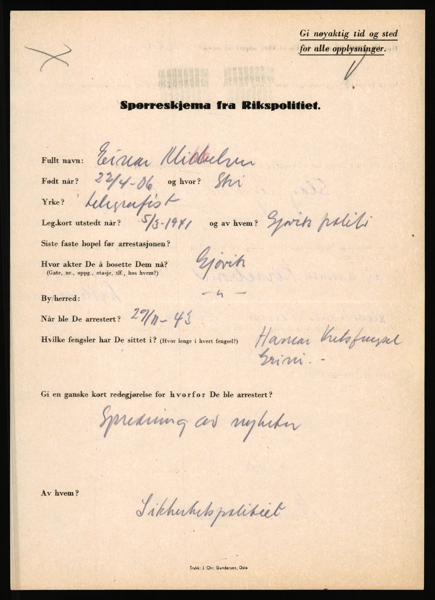 Rikspolitisjefen, AV/RA-S-1560/L/L0011: Lucassen, Oscar Fredrik - Moen, Olav, 1940-1945, p. 894