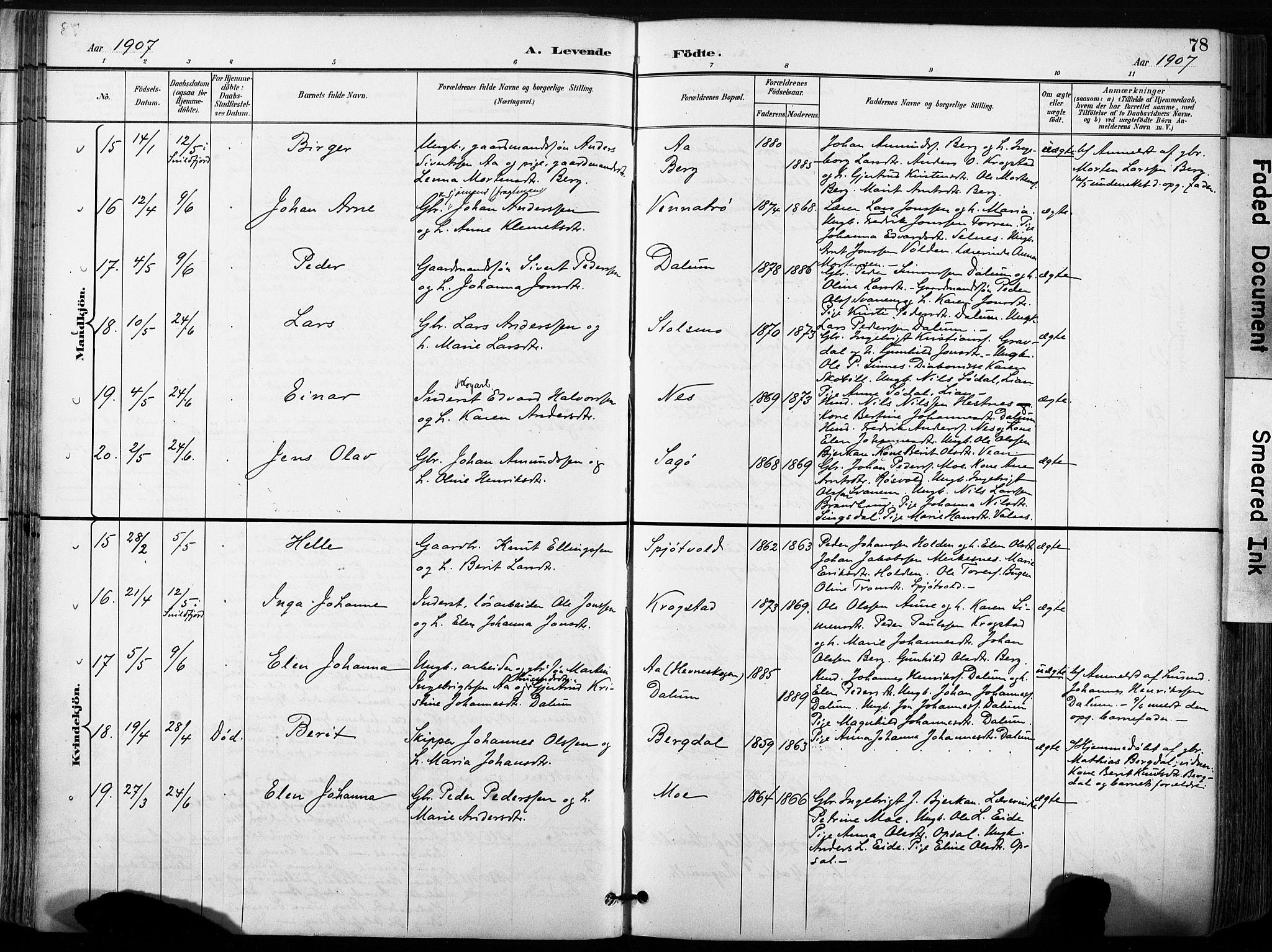 Ministerialprotokoller, klokkerbøker og fødselsregistre - Sør-Trøndelag, AV/SAT-A-1456/630/L0497: Parish register (official) no. 630A10, 1896-1910, p. 78