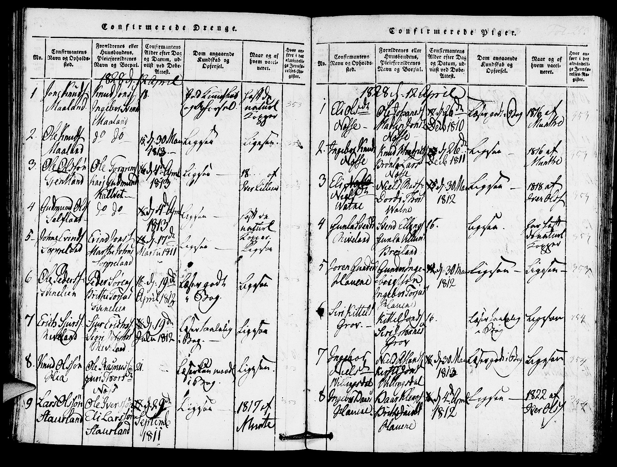 Hjelmeland sokneprestkontor, AV/SAST-A-101843/01/IV/L0005: Parish register (official) no. A 5, 1816-1841, p. 253