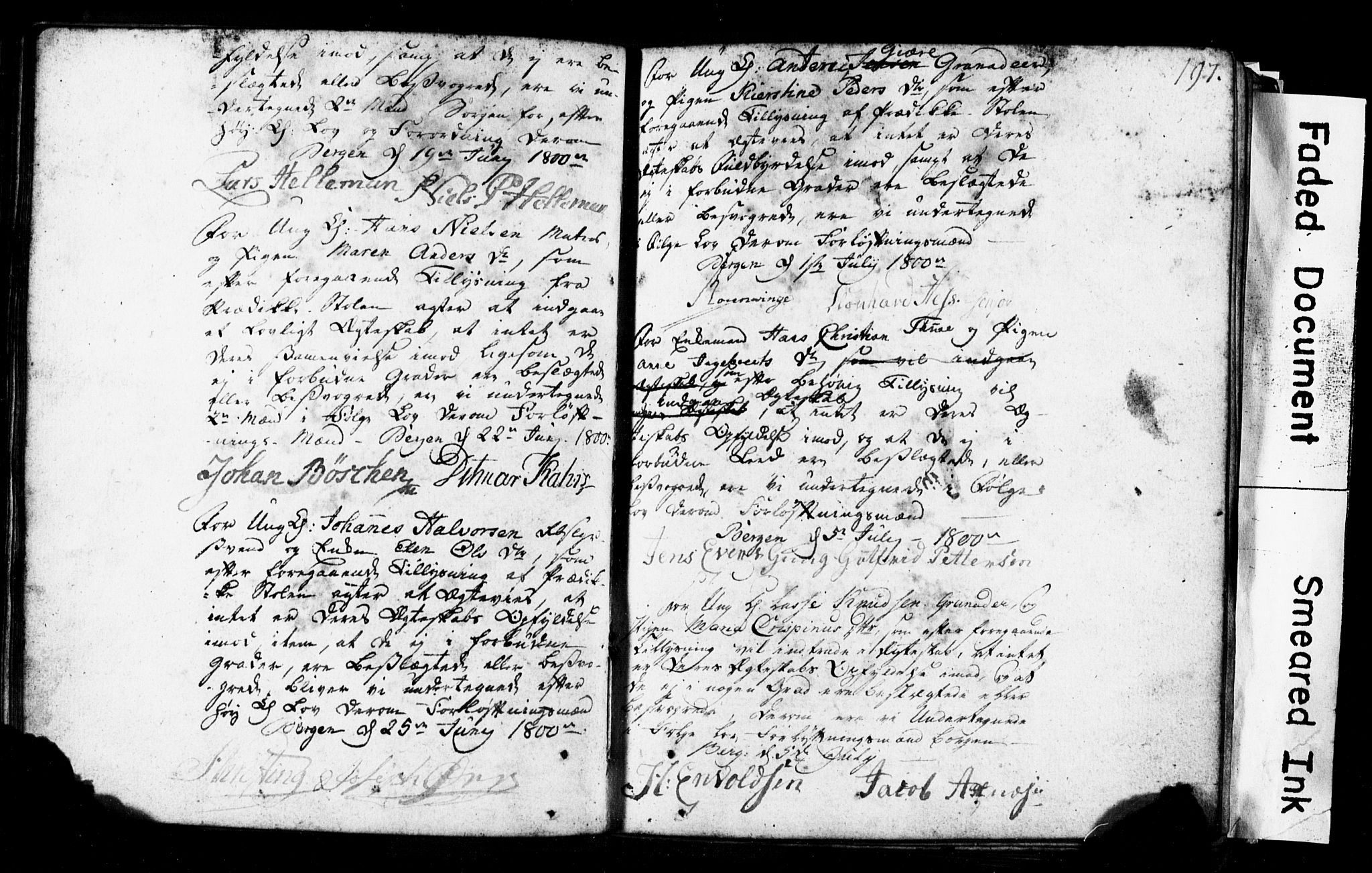 Korskirken sokneprestembete, AV/SAB-A-76101: Best man's statements no. II.5.1, 1776-1816, p. 197