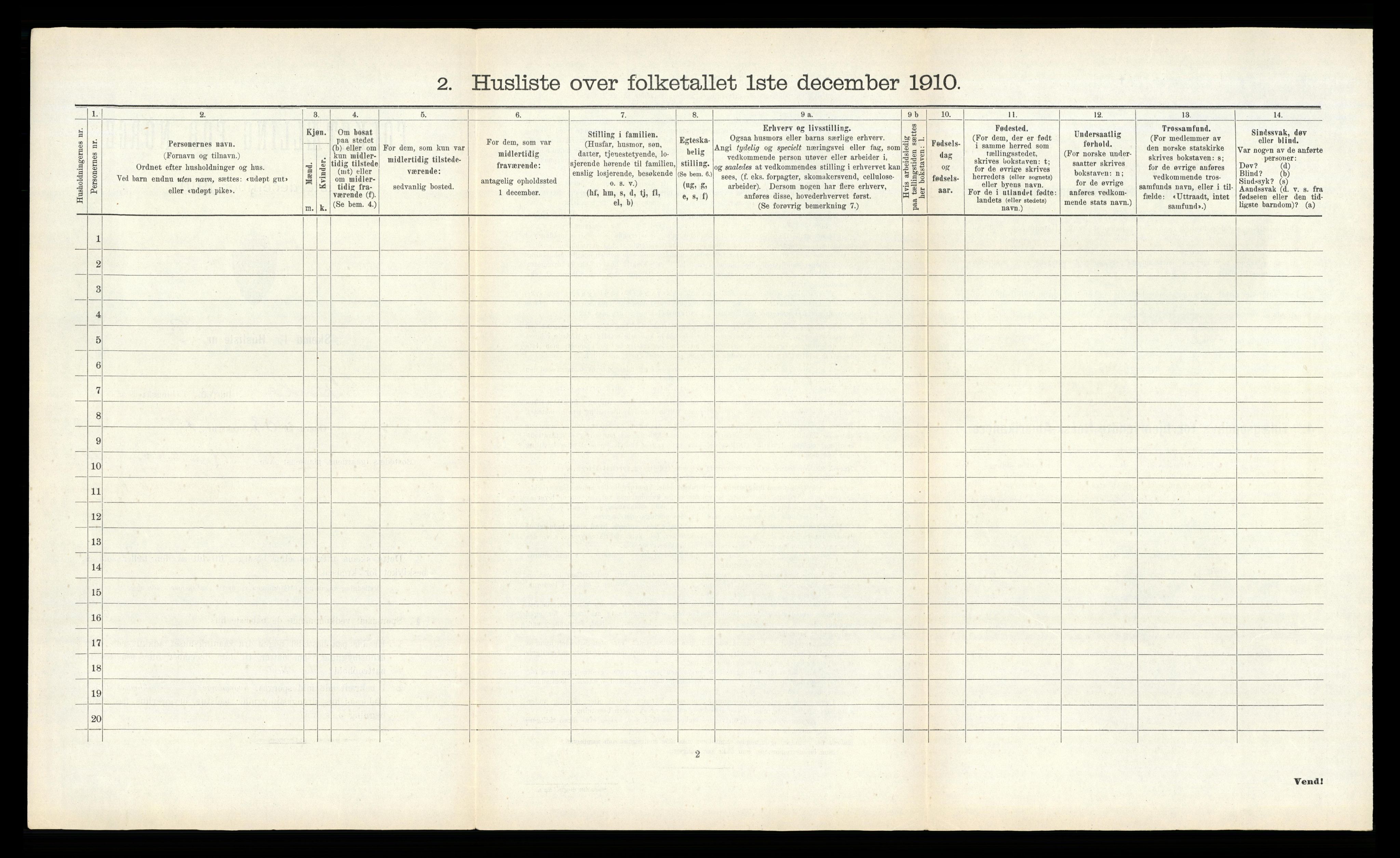 RA, 1910 census for Bamble, 1910, p. 1119