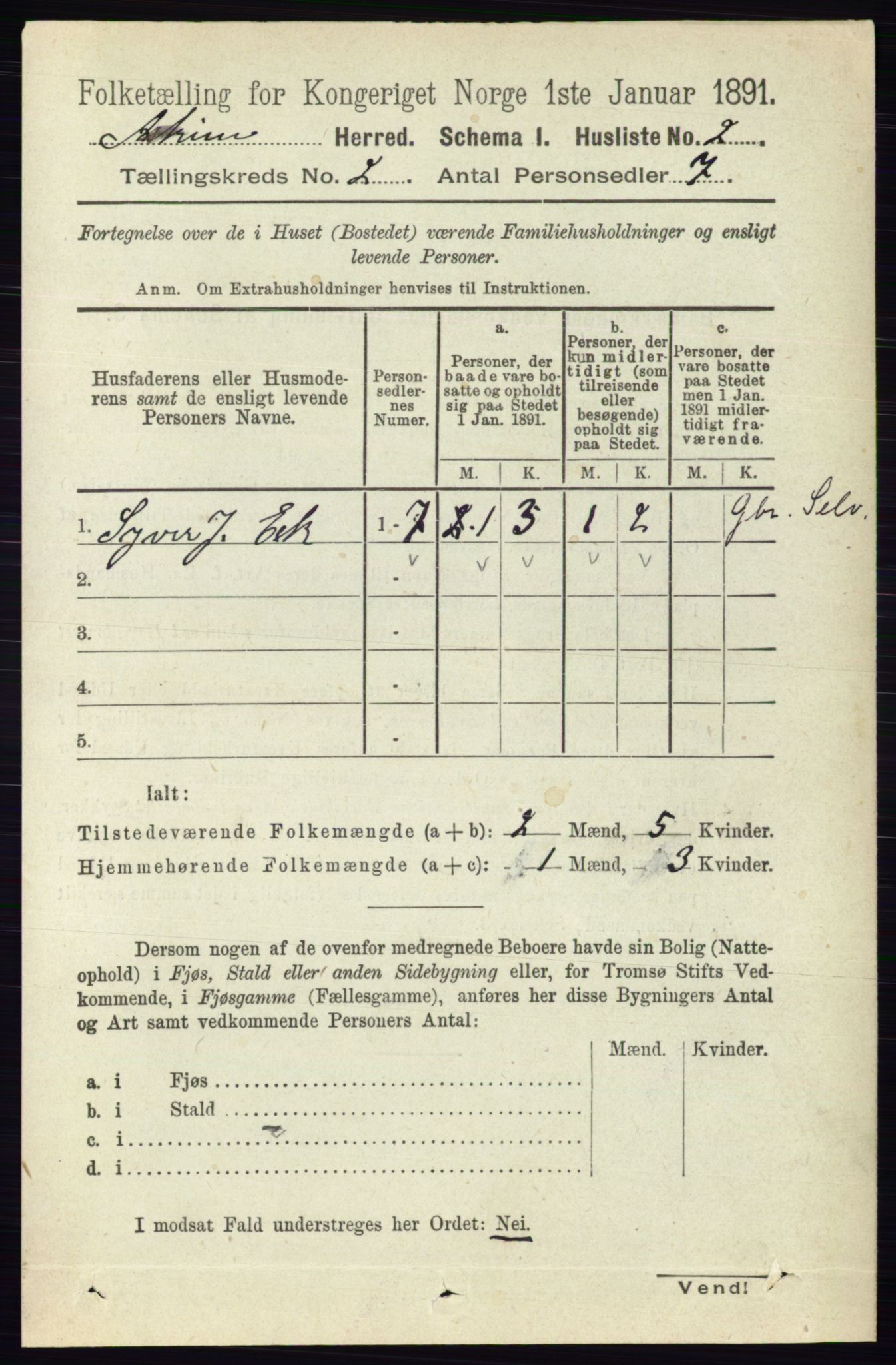 RA, 1891 census for 0124 Askim, 1891, p. 233