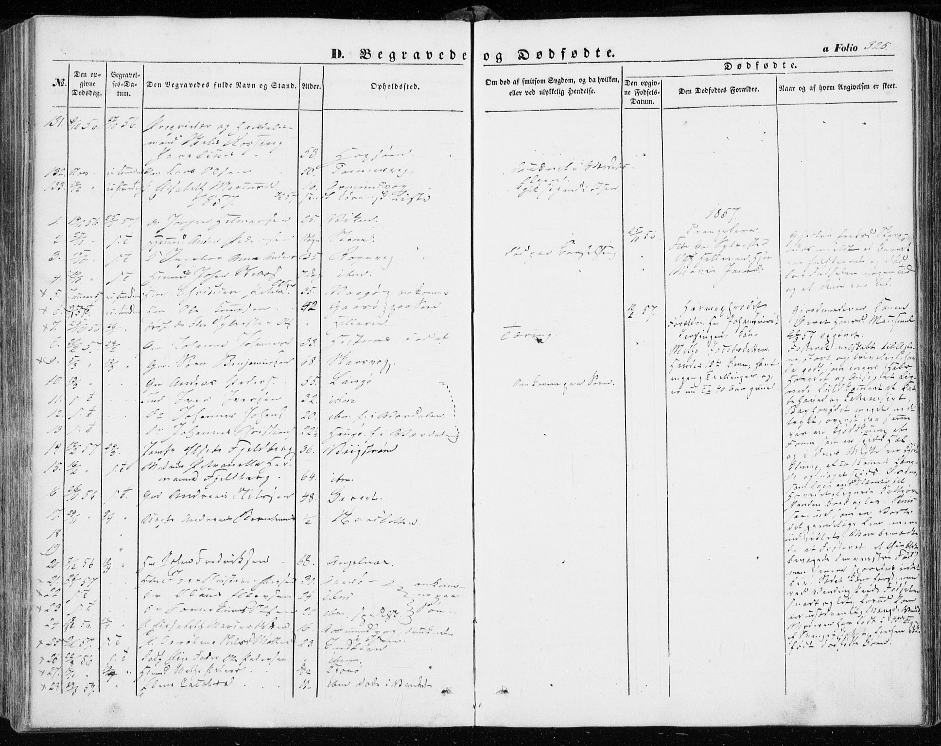 Ministerialprotokoller, klokkerbøker og fødselsregistre - Sør-Trøndelag, SAT/A-1456/634/L0530: Parish register (official) no. 634A06, 1852-1860, p. 325