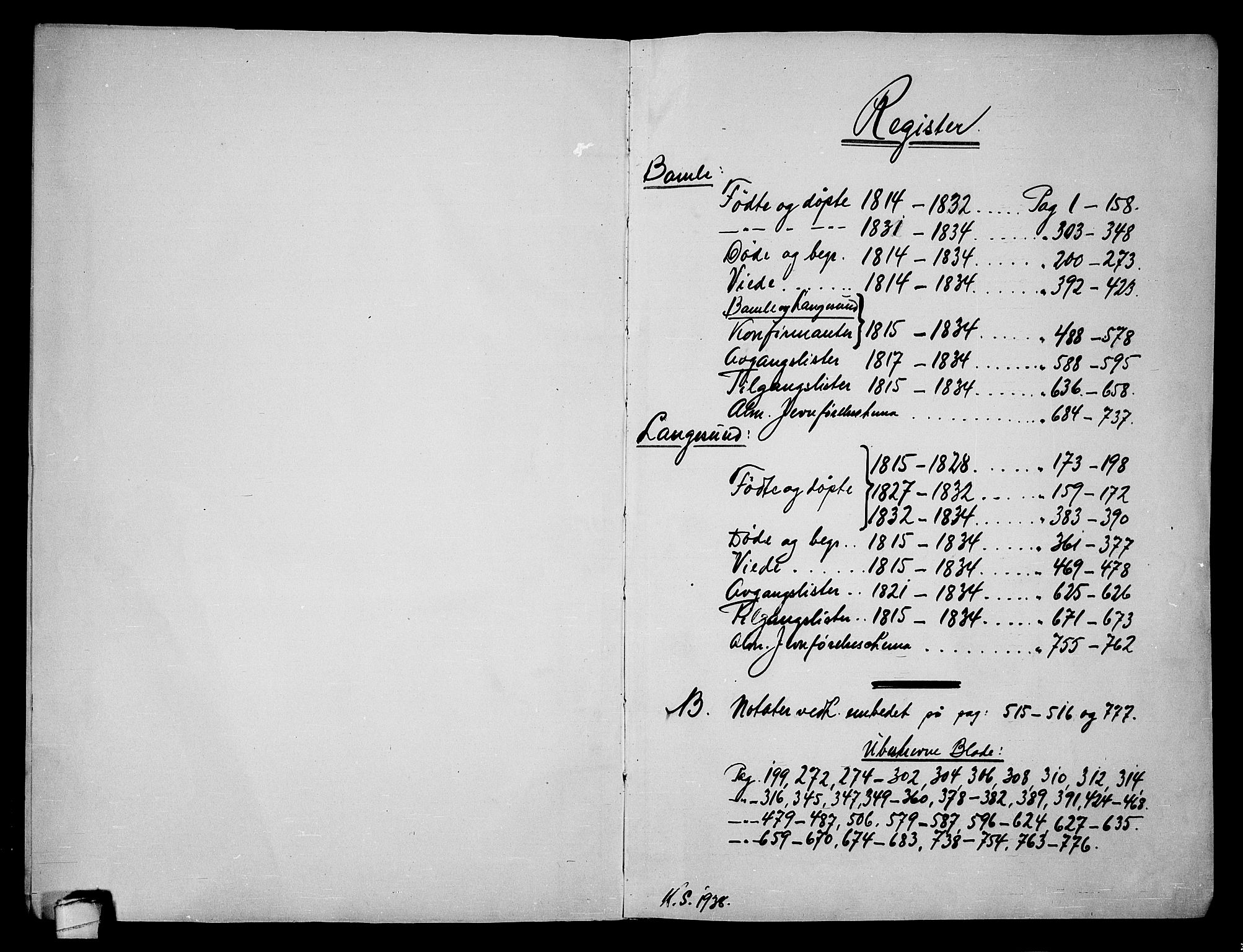 Bamble kirkebøker, AV/SAKO-A-253/F/Fa/L0003: Parish register (official) no. I 3 /2, 1815-1834