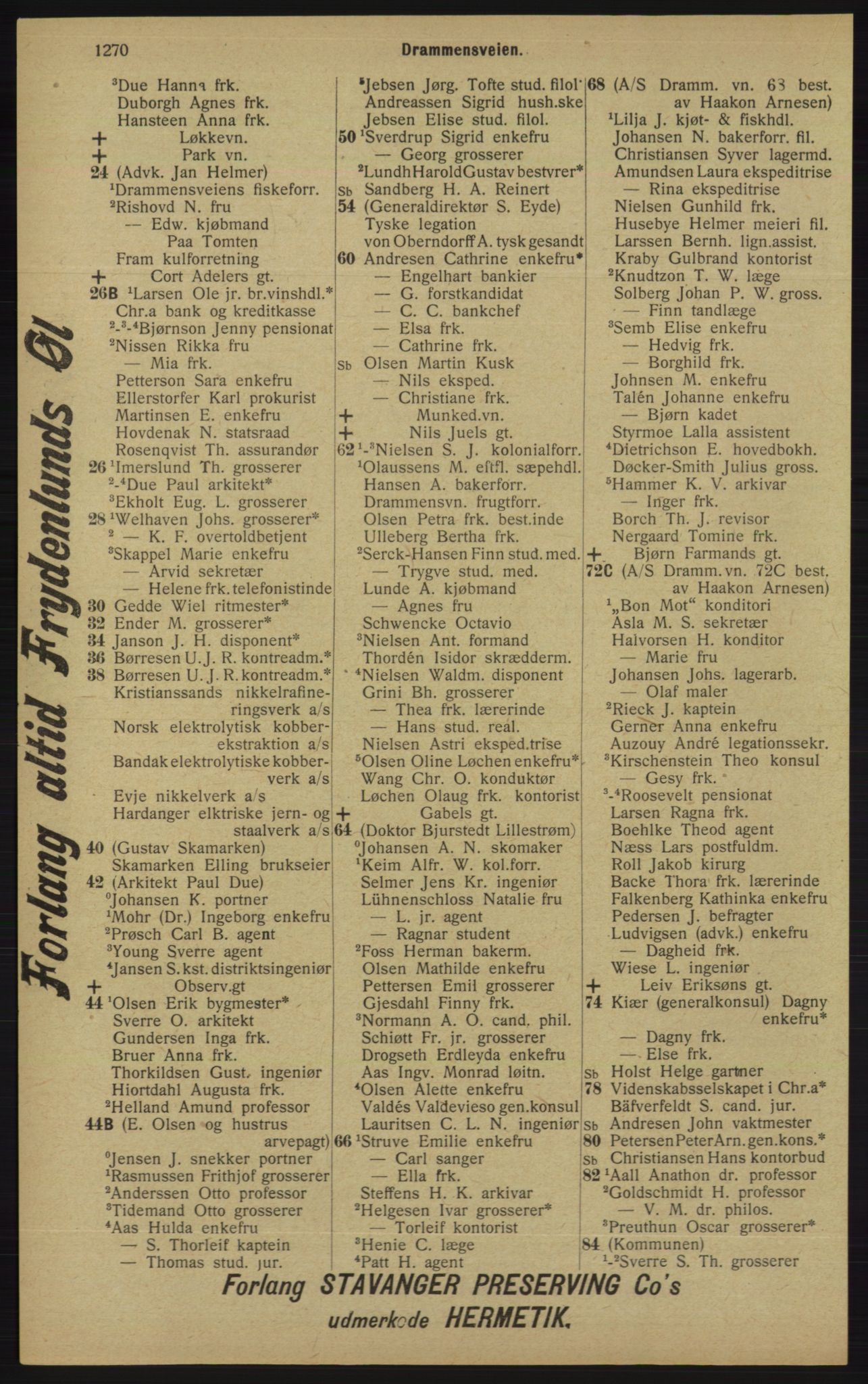 Kristiania/Oslo adressebok, PUBL/-, 1913, p. 1226