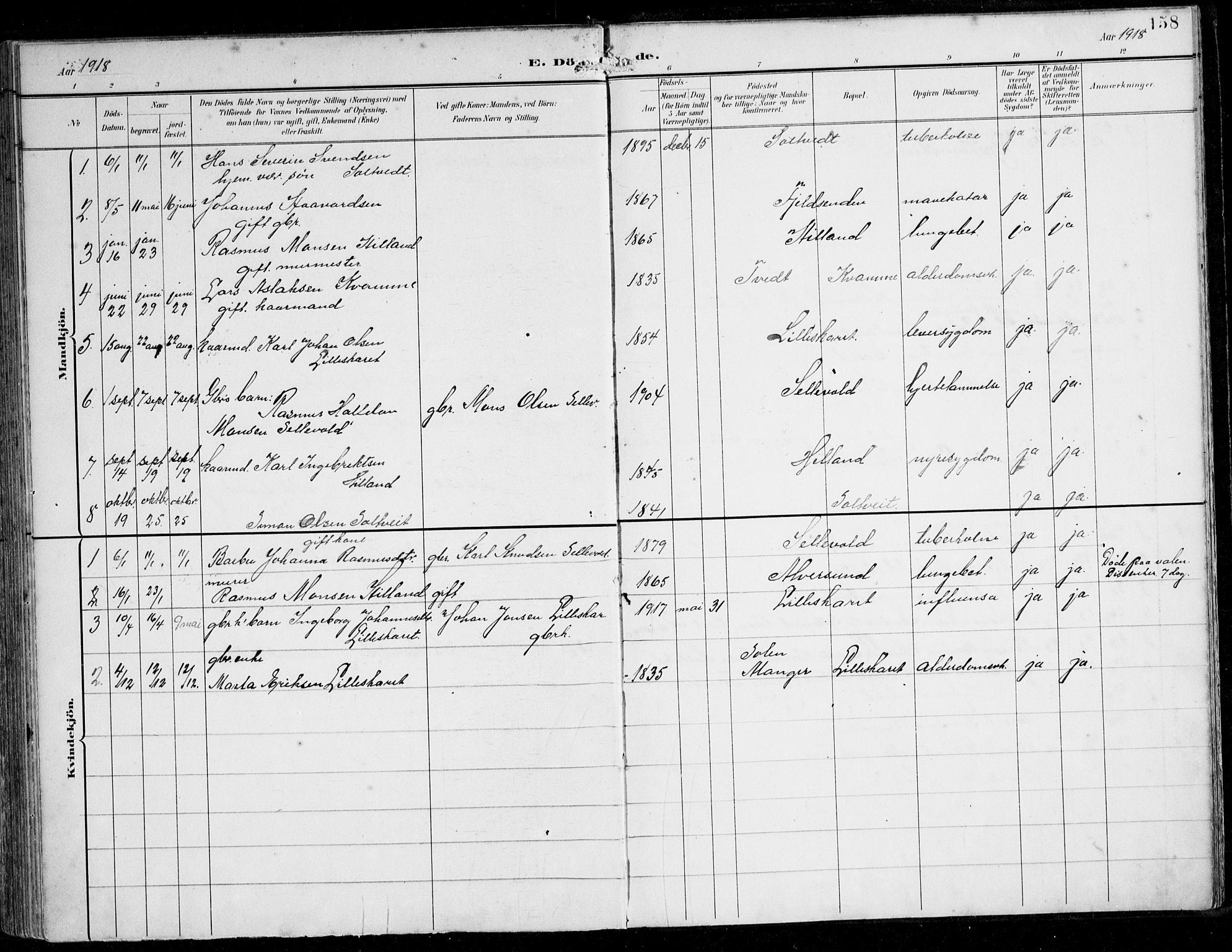 Alversund Sokneprestembete, AV/SAB-A-73901/H/Ha/Haa/Haaa/L0003: Parish register (official) no. A 3, 1897-1926, p. 158