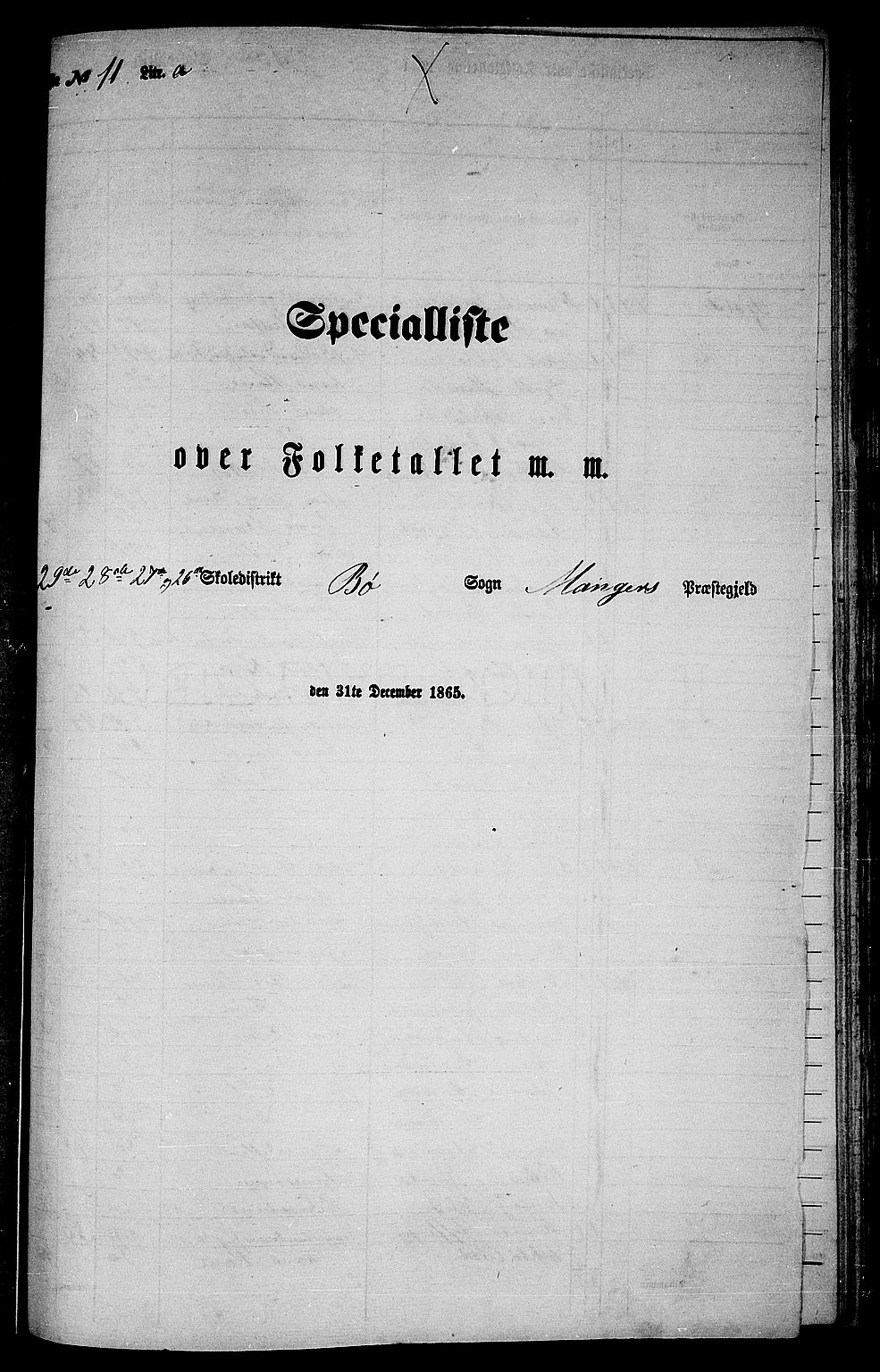 RA, 1865 census for Manger, 1865, p. 222