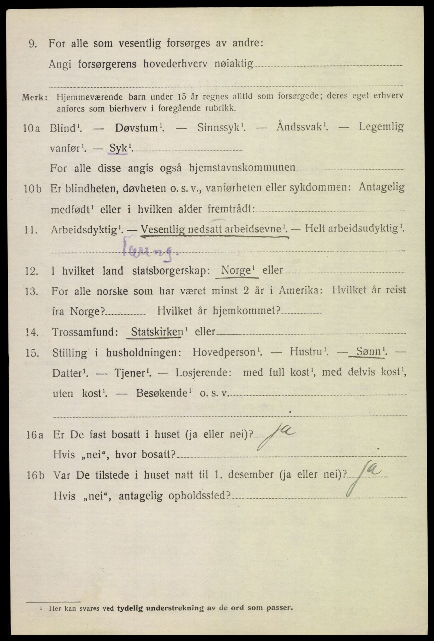 SAH, 1920 census for Skjåk, 1920, p. 5587