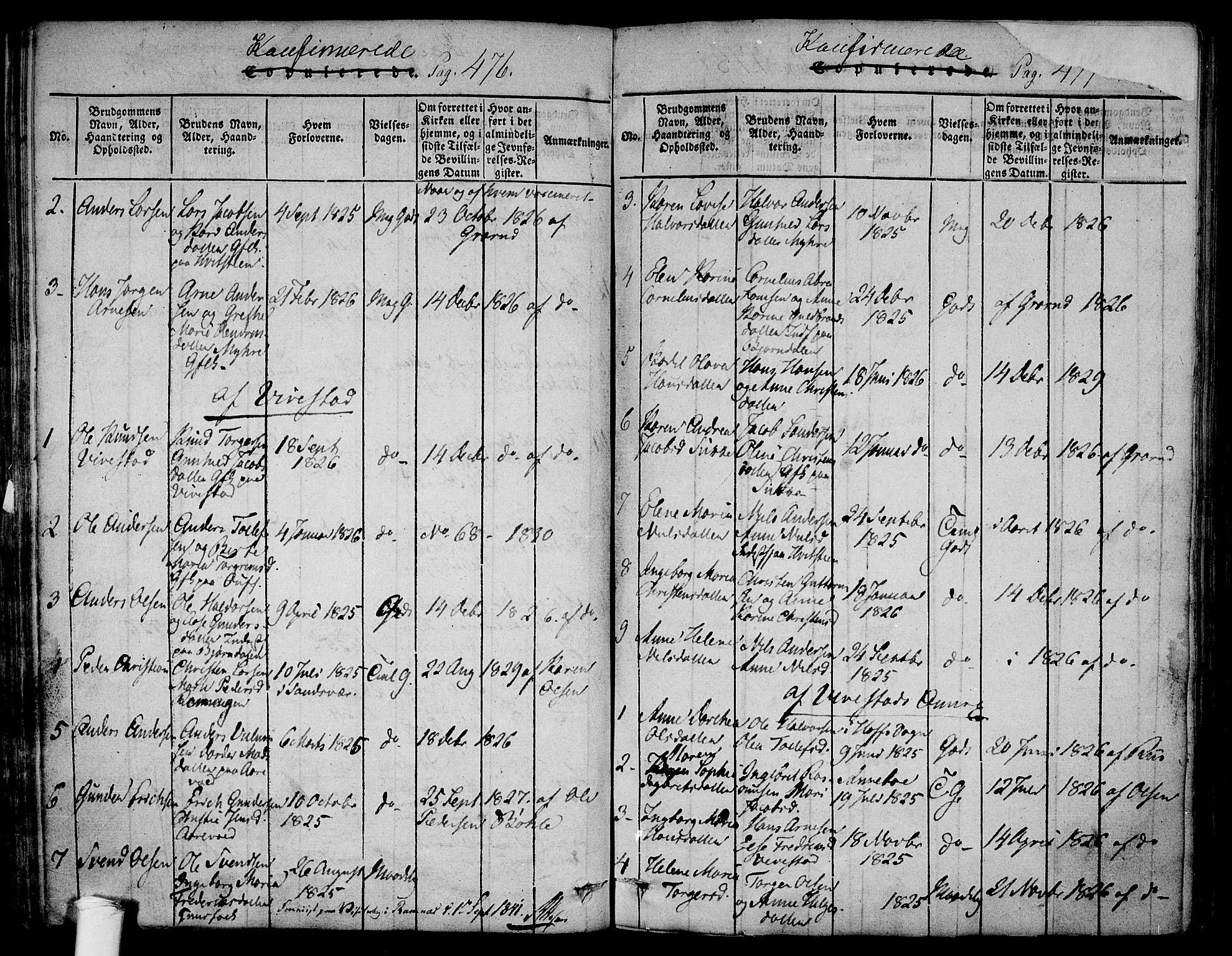 Ramnes kirkebøker, AV/SAKO-A-314/F/Fa/L0004: Parish register (official) no. I 4, 1813-1840, p. 476-477