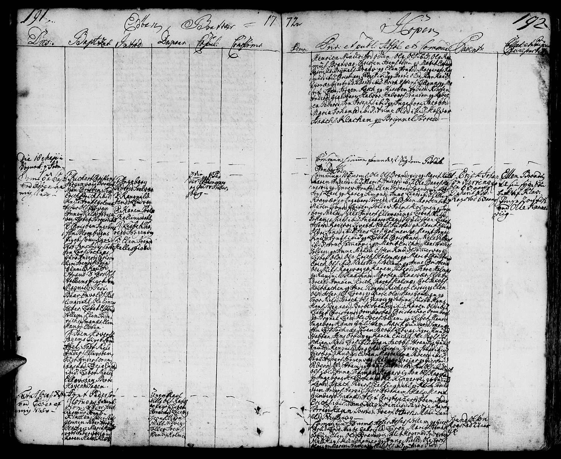 Ministerialprotokoller, klokkerbøker og fødselsregistre - Møre og Romsdal, AV/SAT-A-1454/581/L0932: Parish register (official) no. 581A02, 1767-1823, p. 191-192