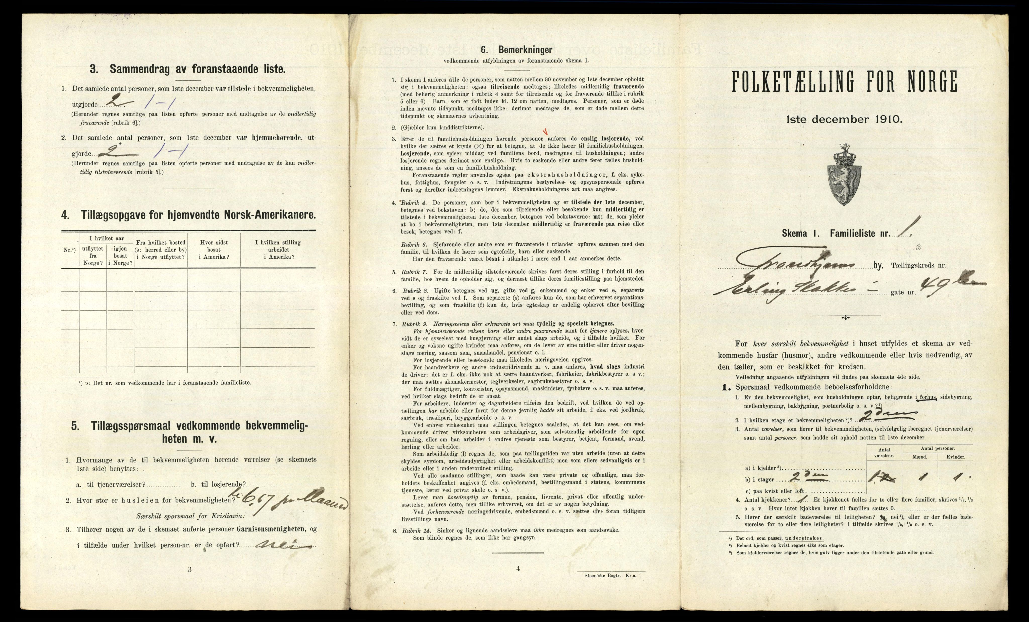 RA, 1910 census for Trondheim, 1910, p. 7125