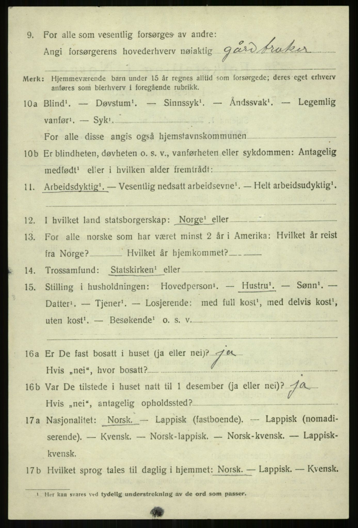 SATØ, 1920 census for Bardu, 1920, p. 3490