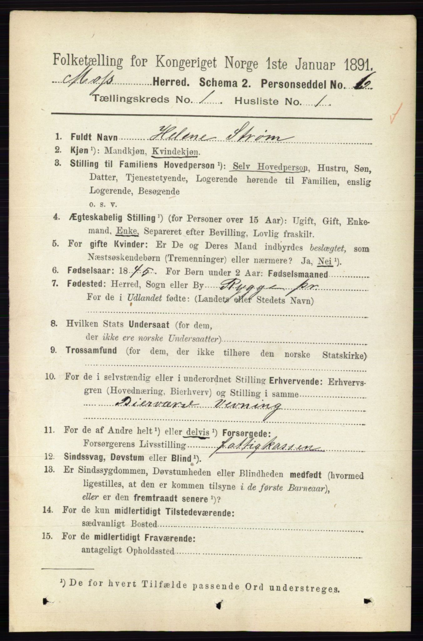 RA, 1891 Census for 0194 Moss, 1891, p. 86