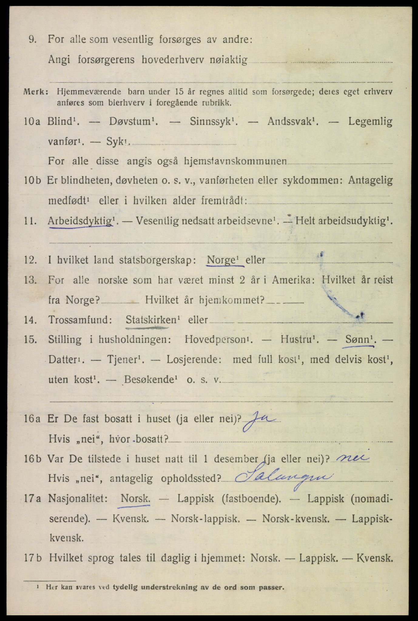 SAT, 1920 census for Lødingen, 1920, p. 2016
