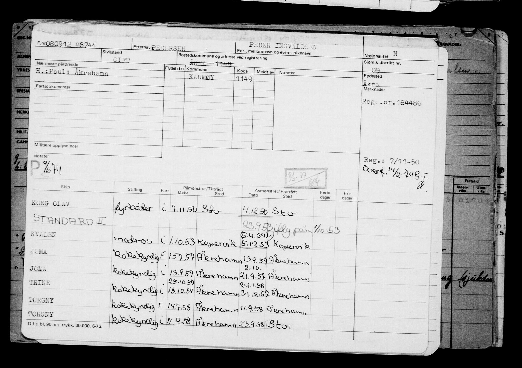 Direktoratet for sjømenn, AV/RA-S-3545/G/Gb/L0107: Hovedkort, 1912, p. 140