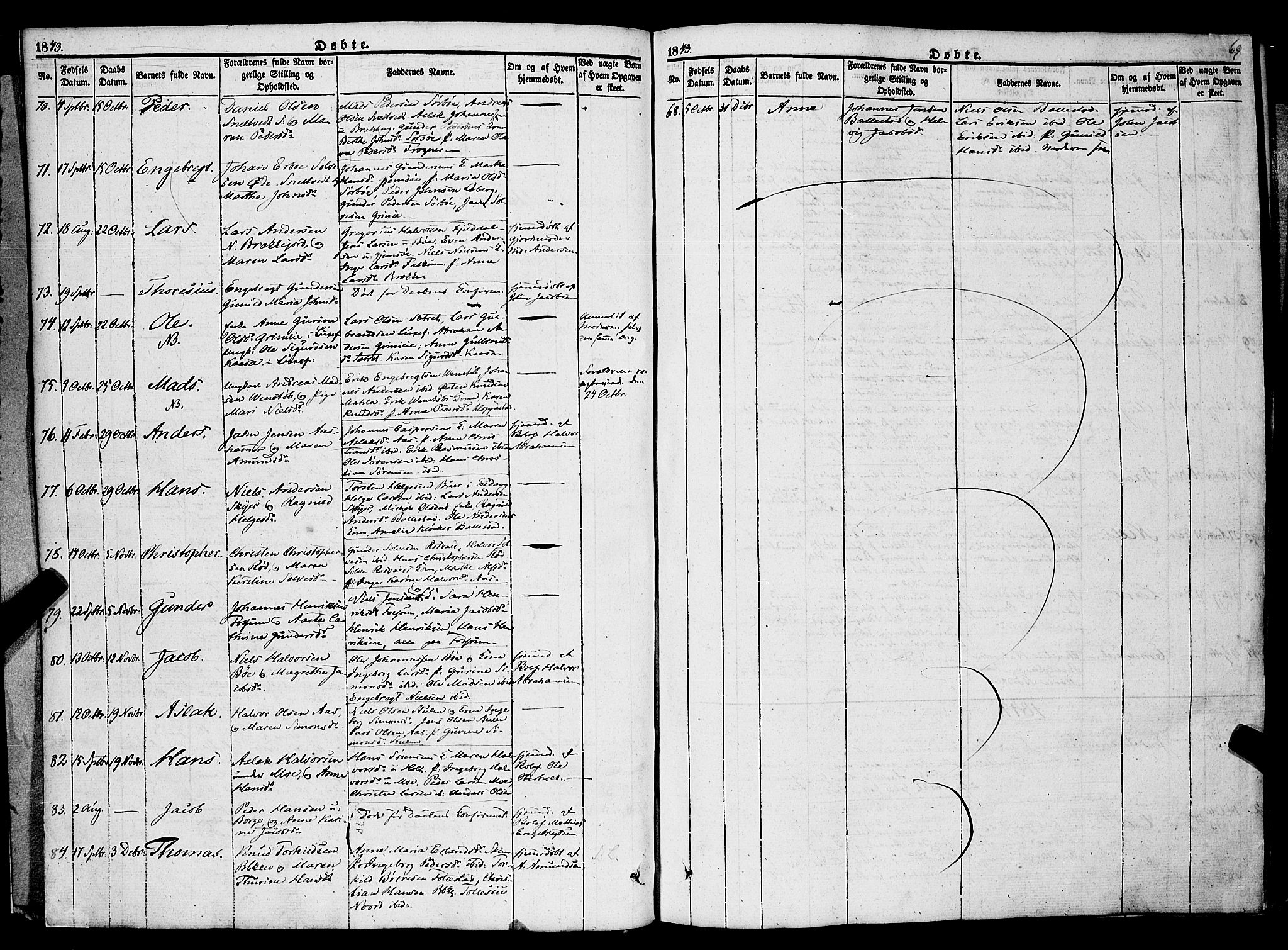 Gjerpen kirkebøker, SAKO/A-265/F/Fa/L0007a: Parish register (official) no. I 7A, 1834-1857, p. 69