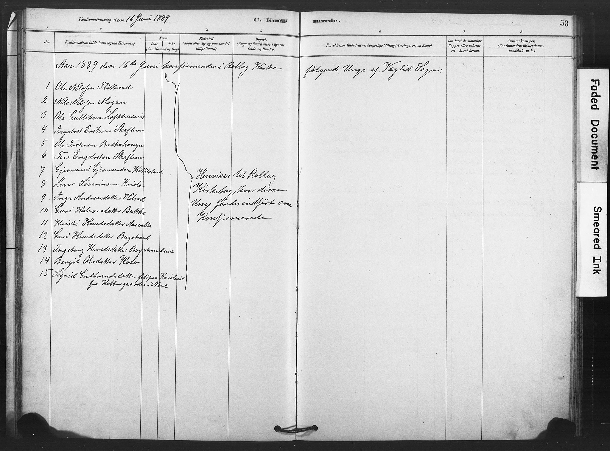 Rollag kirkebøker, SAKO/A-240/F/Fb/L0001: Parish register (official) no. II 1, 1878-1899, p. 53