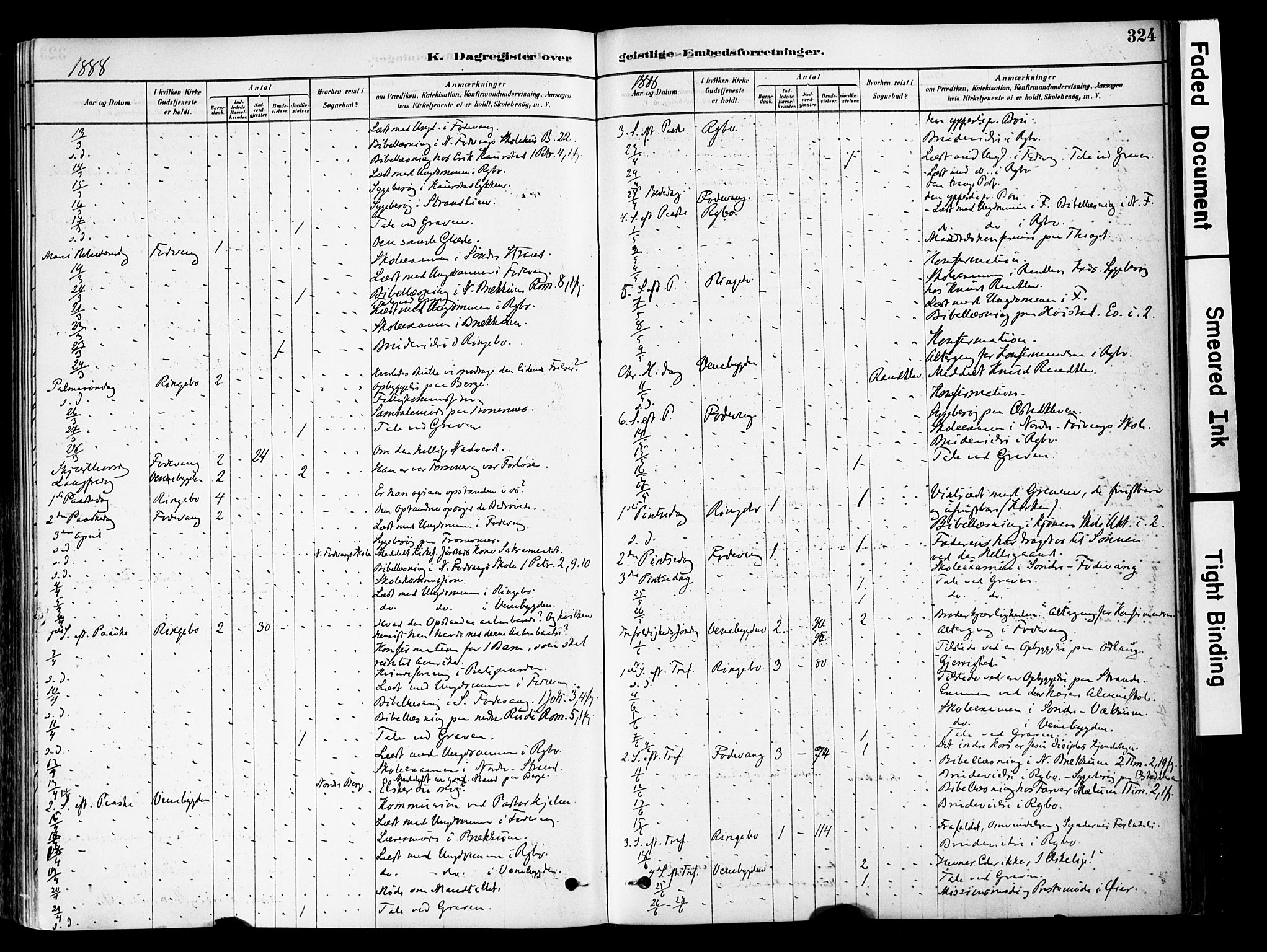 Ringebu prestekontor, AV/SAH-PREST-082/H/Ha/Haa/L0008: Parish register (official) no. 8, 1878-1898, p. 324