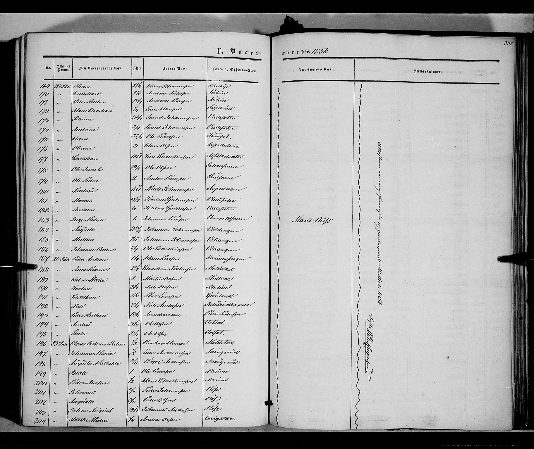 Vestre Toten prestekontor, SAH/PREST-108/H/Ha/Haa/L0006: Parish register (official) no. 6, 1856-1861, p. 337