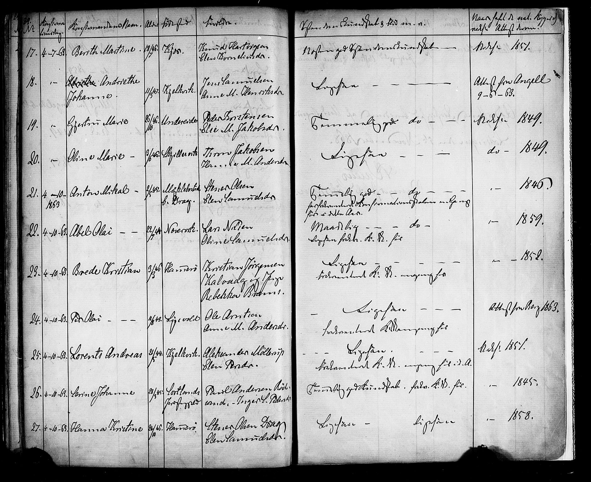 Ministerialprotokoller, klokkerbøker og fødselsregistre - Nordland, AV/SAT-A-1459/861/L0866: Parish register (official) no. 861A01, 1854-1864