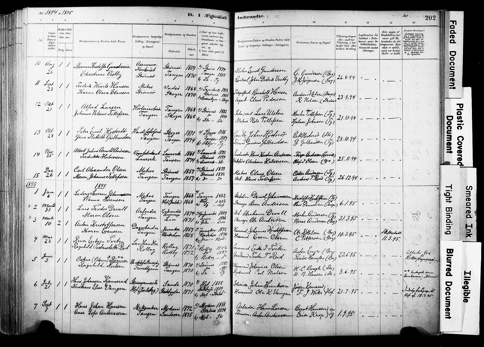 Strømsø kirkebøker, SAKO/A-246/F/Fb/L0006: Parish register (official) no. II 6, 1879-1910, p. 202