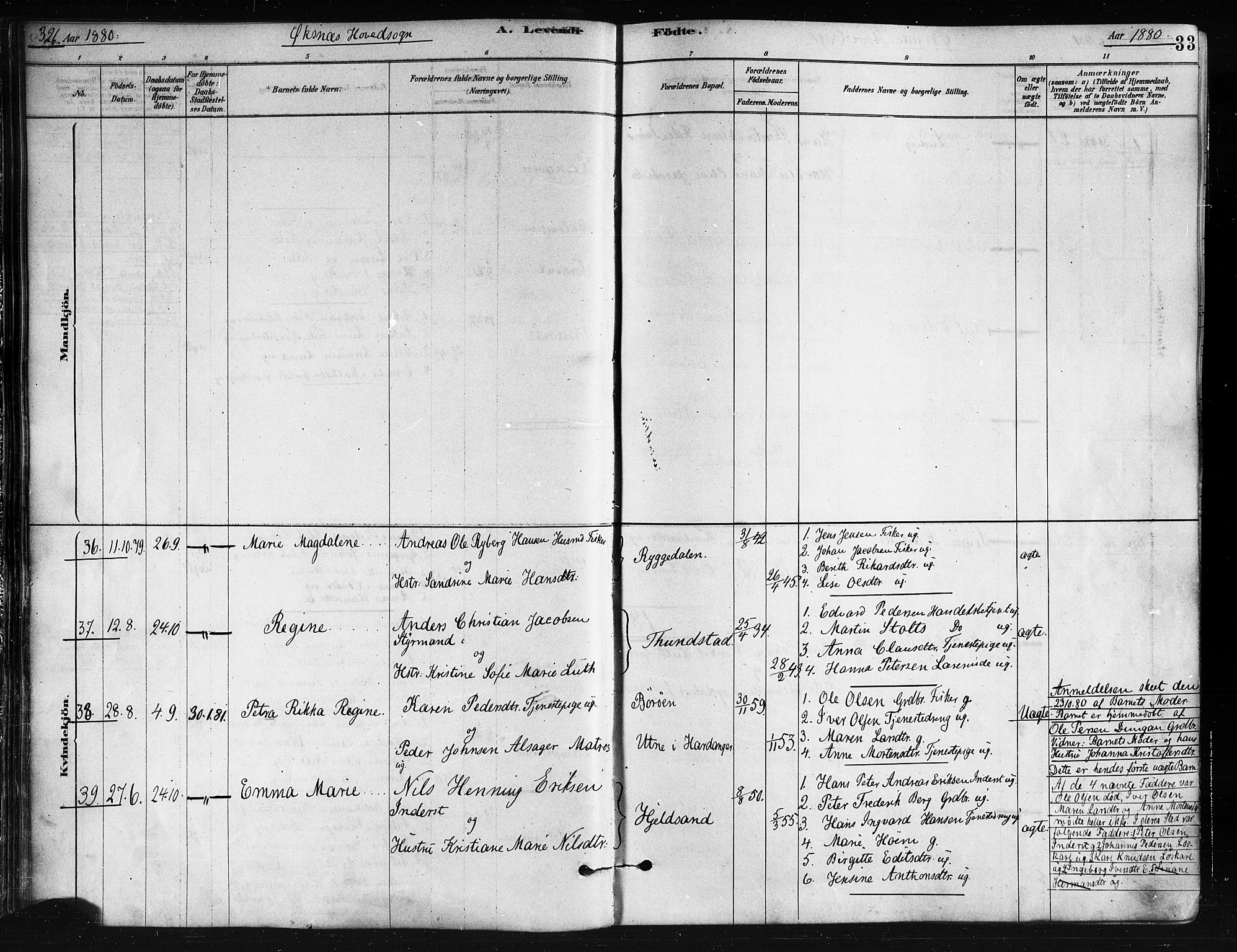 Ministerialprotokoller, klokkerbøker og fødselsregistre - Nordland, AV/SAT-A-1459/893/L1335: Parish register (official) no. 893A08 /1, 1878-1884, p. 33