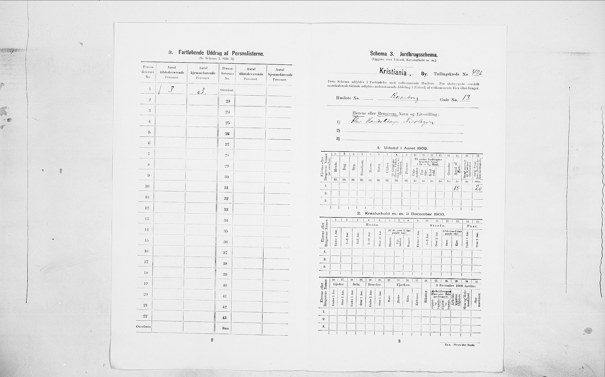 SAO, 1900 census for Kristiania, 1900, p. 75130