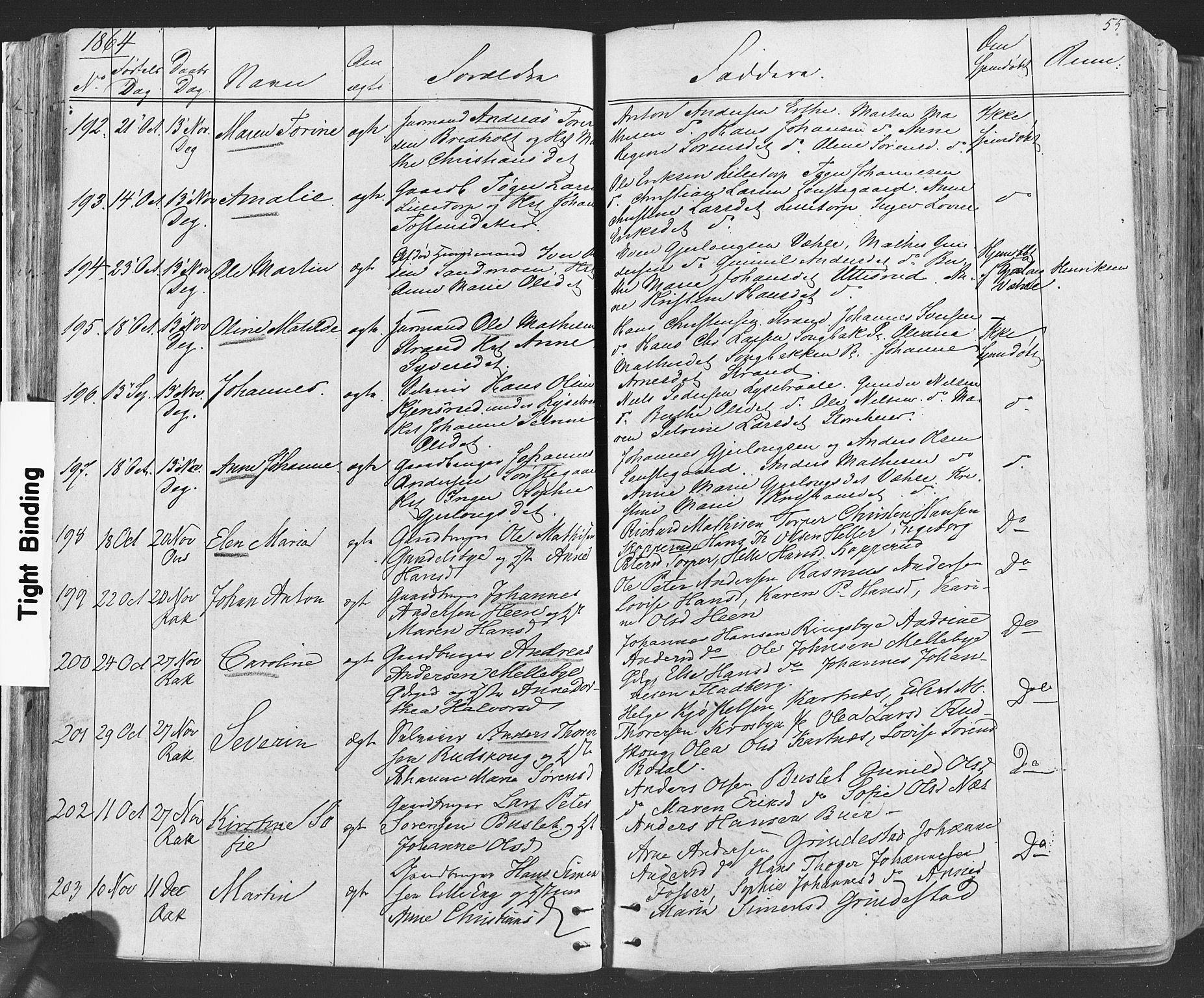 Rakkestad prestekontor Kirkebøker, AV/SAO-A-2008/F/Fa/L0011: Parish register (official) no. I 11, 1862-1877, p. 55