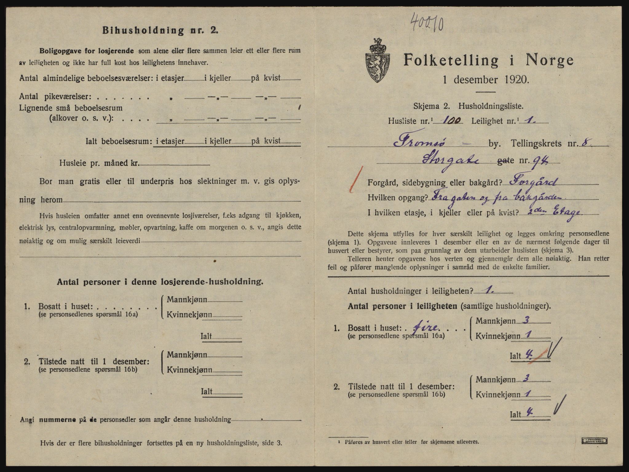 SATØ, 1920 census for Tromsø, 1920, p. 4727