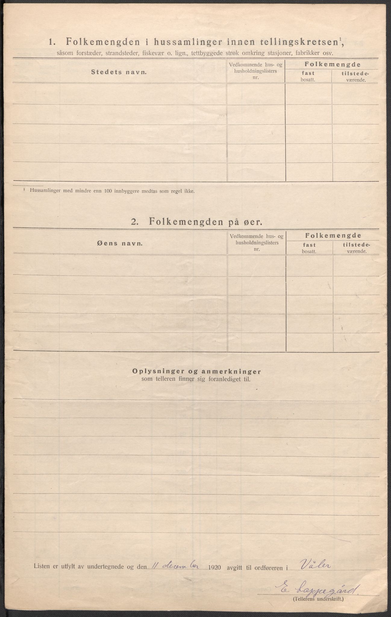 SAO, 1920 census for Våler, 1920, p. 13