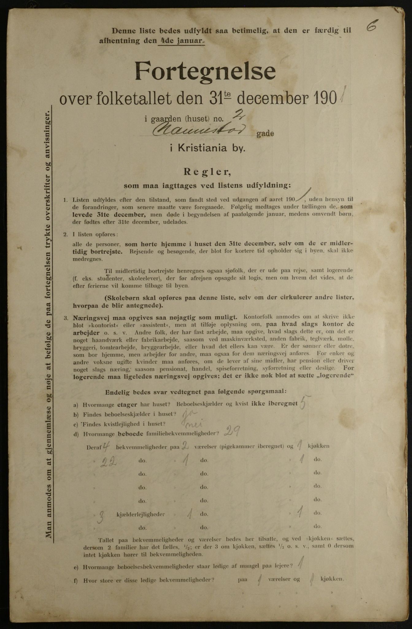 OBA, Municipal Census 1901 for Kristiania, 1901, p. 10578