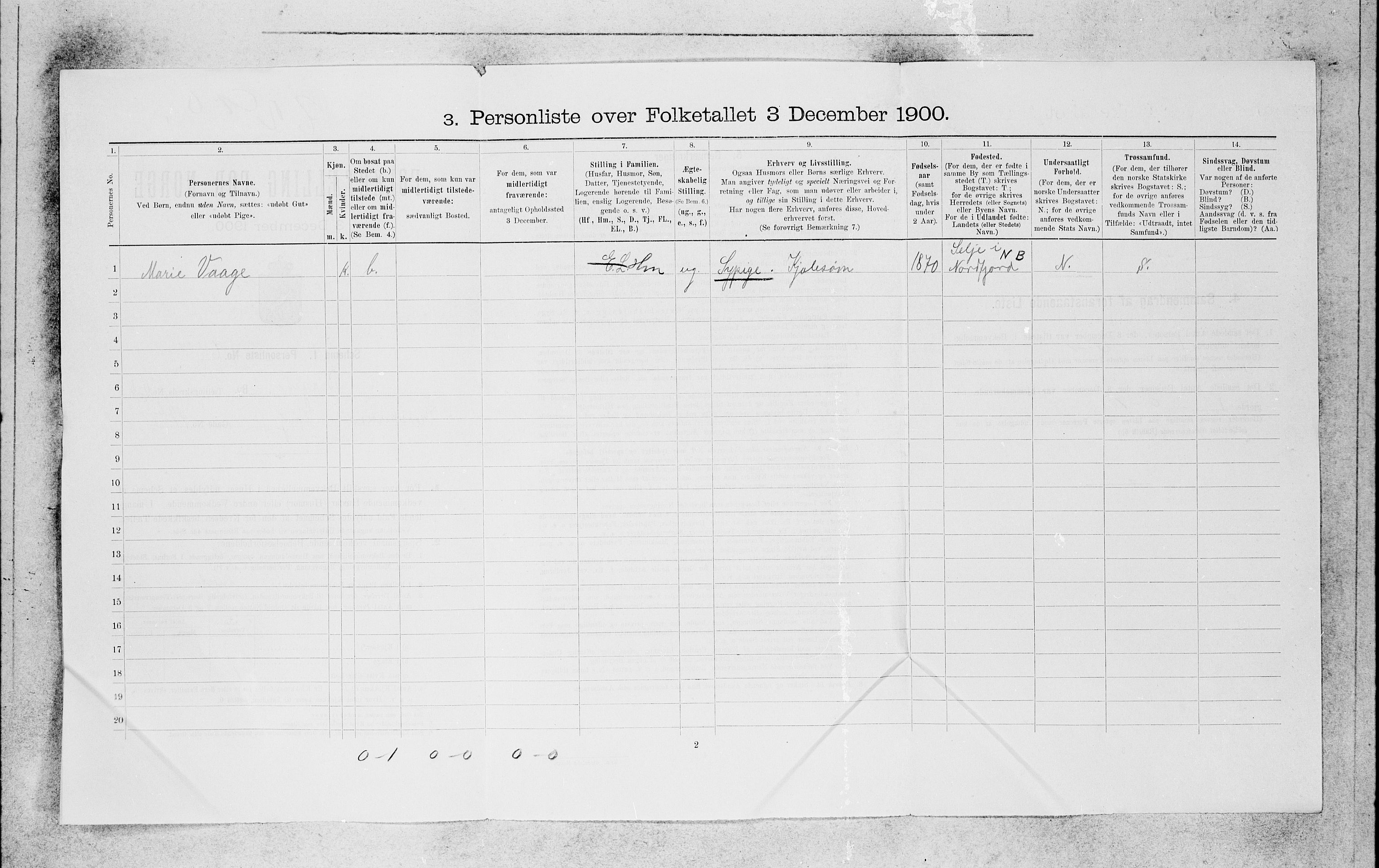 SAB, 1900 census for Bergen, 1900, p. 8436