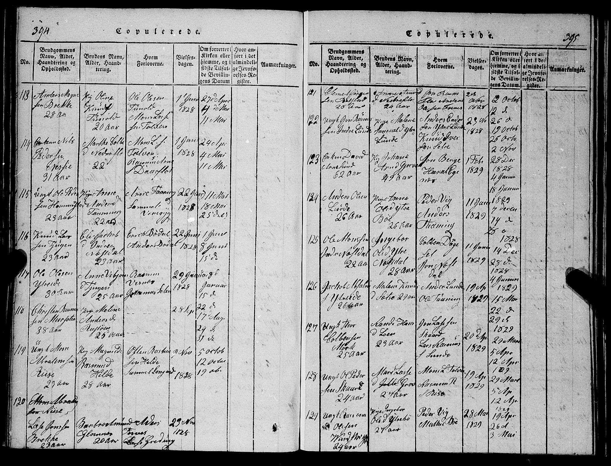 Stryn Sokneprestembete, SAB/A-82501: Parish register (copy) no. C 1, 1801-1845, p. 394-395