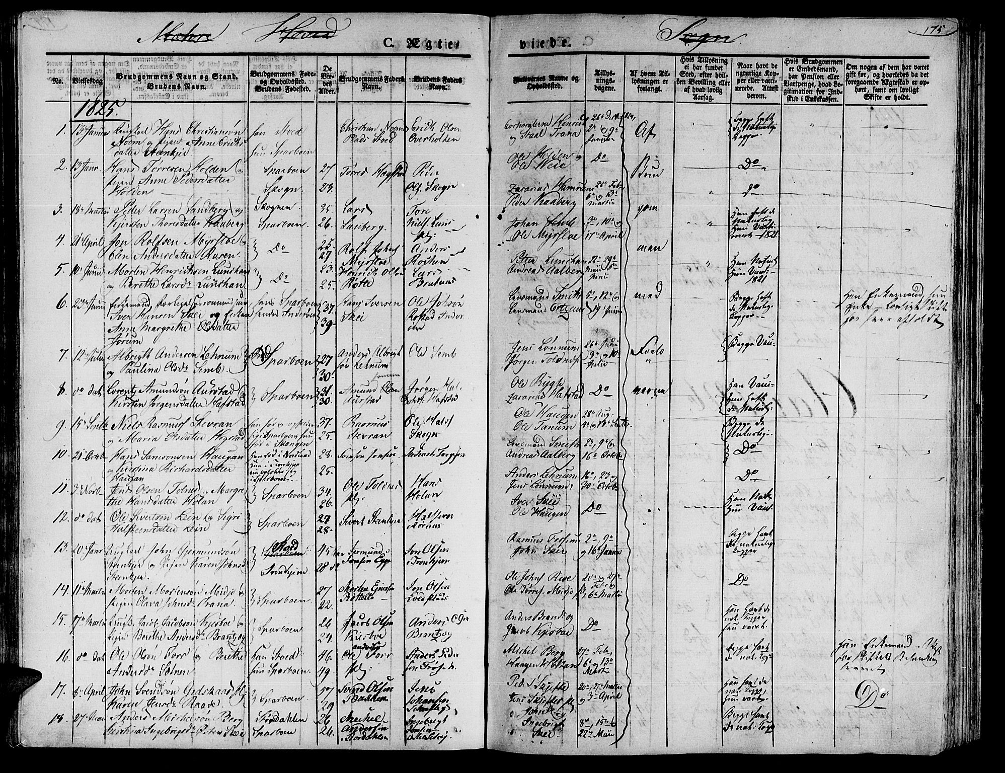 Ministerialprotokoller, klokkerbøker og fødselsregistre - Nord-Trøndelag, SAT/A-1458/735/L0336: Parish register (official) no. 735A05 /1, 1825-1835, p. 175