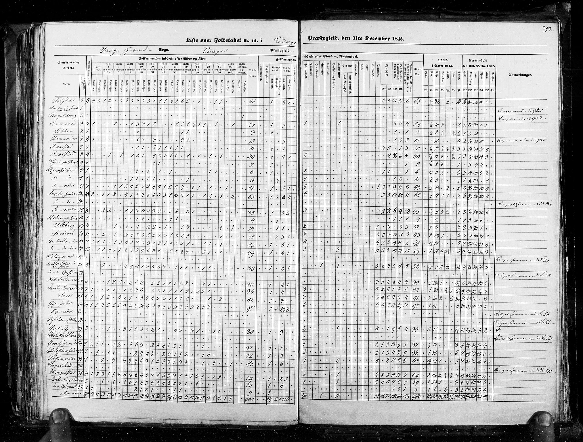 RA, Census 1845, vol. 3: Hedemarken amt og Kristians amt, 1845, p. 393