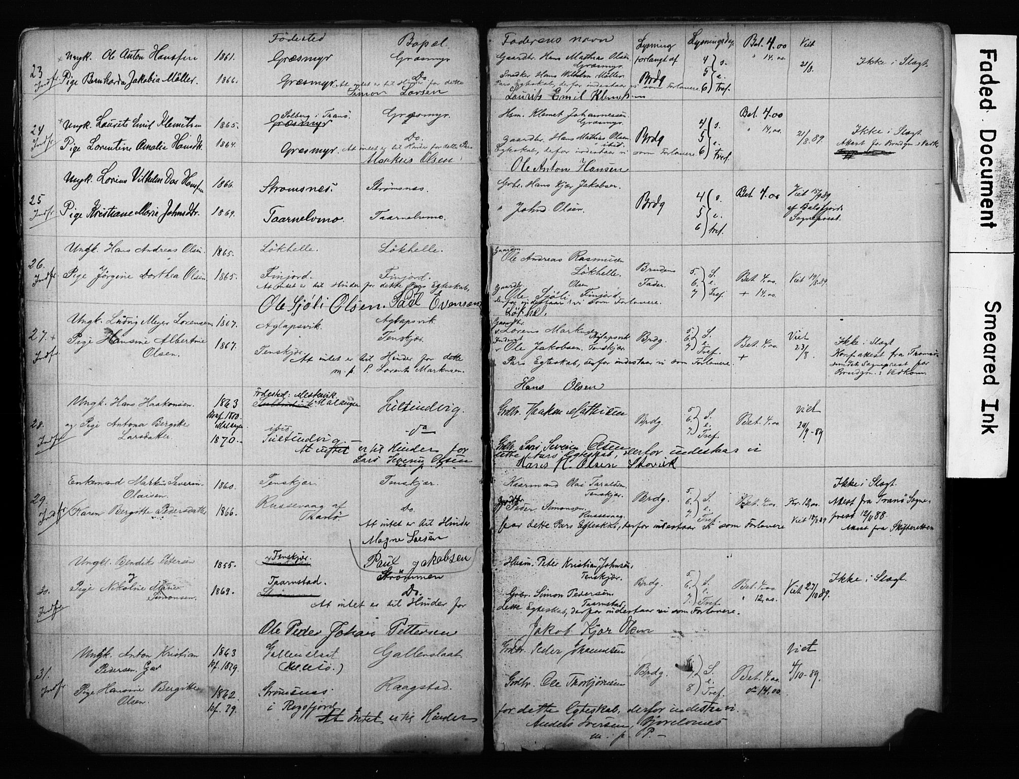 Lenvik sokneprestembete, AV/SATØ-S-1310/I/Ie/L0095: Banns register no. 95, 1868-1890