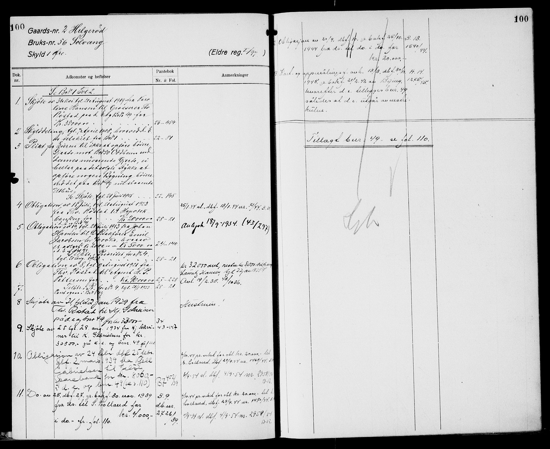 Moss sorenskriveri, AV/SAO-A-10168: Mortgage register no. XI 2, 1836-1960, p. 100