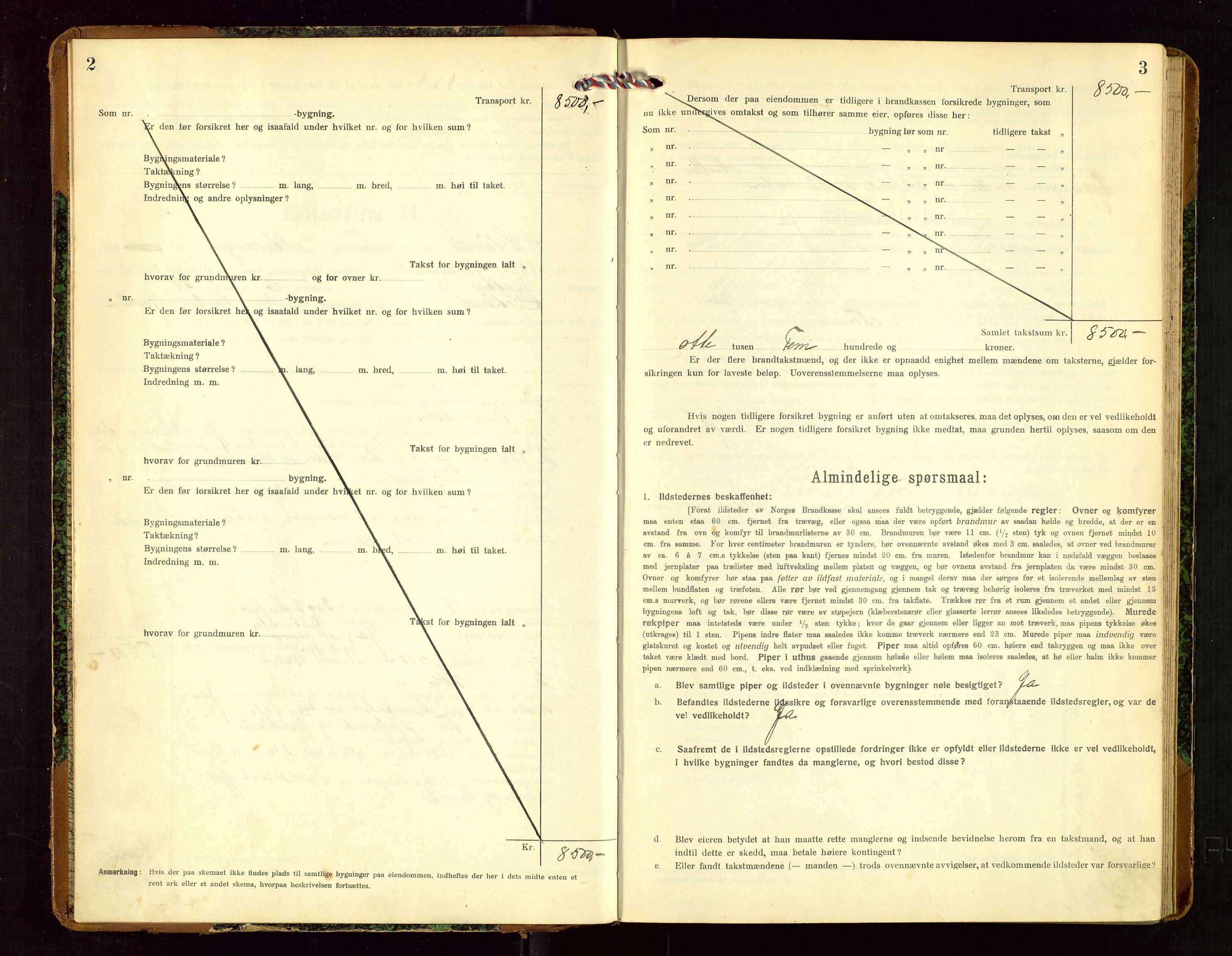 Hetland lensmannskontor, AV/SAST-A-100101/Gob/L0002: "Brandtakstprotokol", 1918-1932, p. 2-3