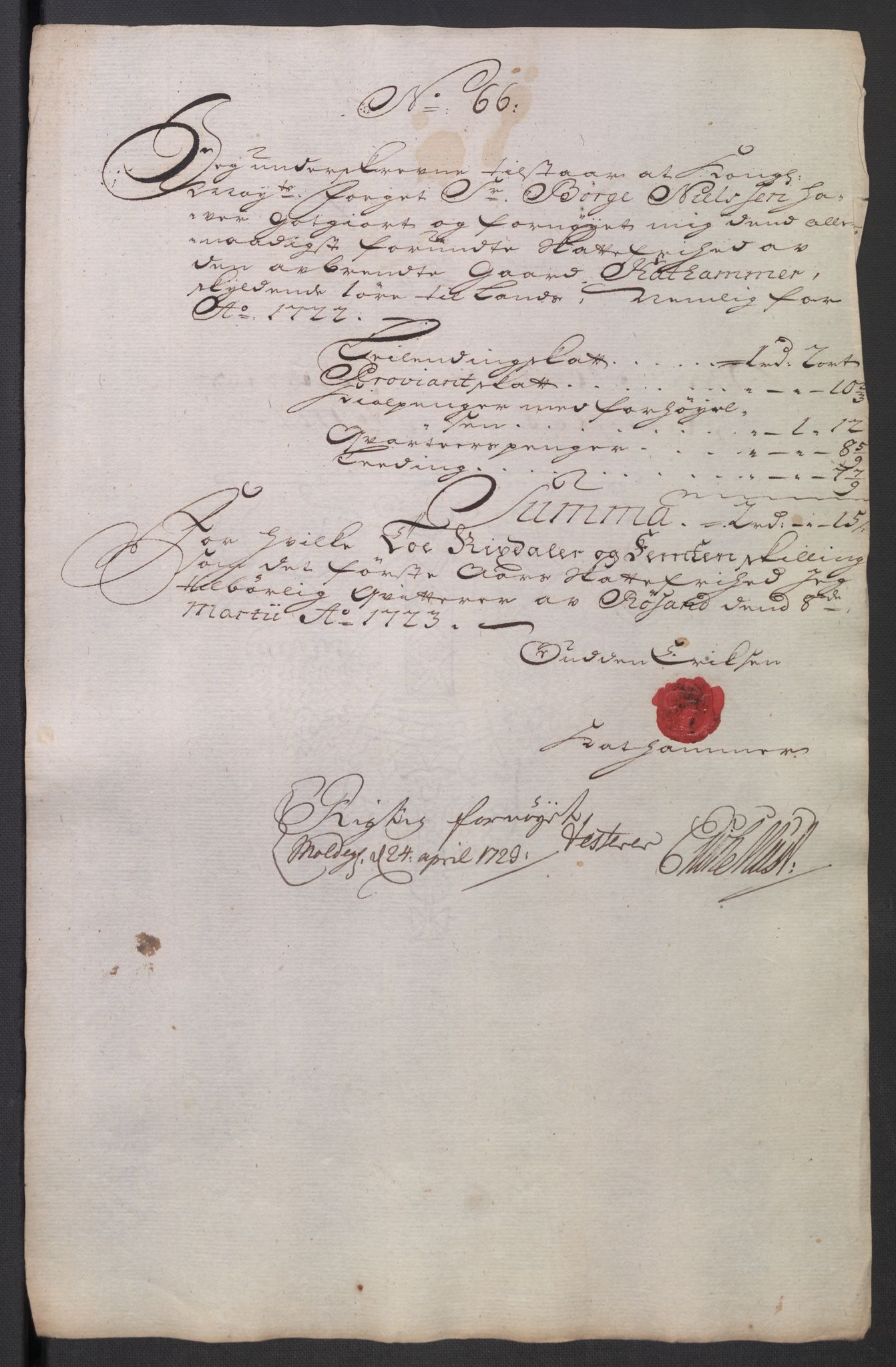 Rentekammeret inntil 1814, Reviderte regnskaper, Fogderegnskap, AV/RA-EA-4092/R56/L3755: Fogderegnskap Nordmøre, 1722, p. 344