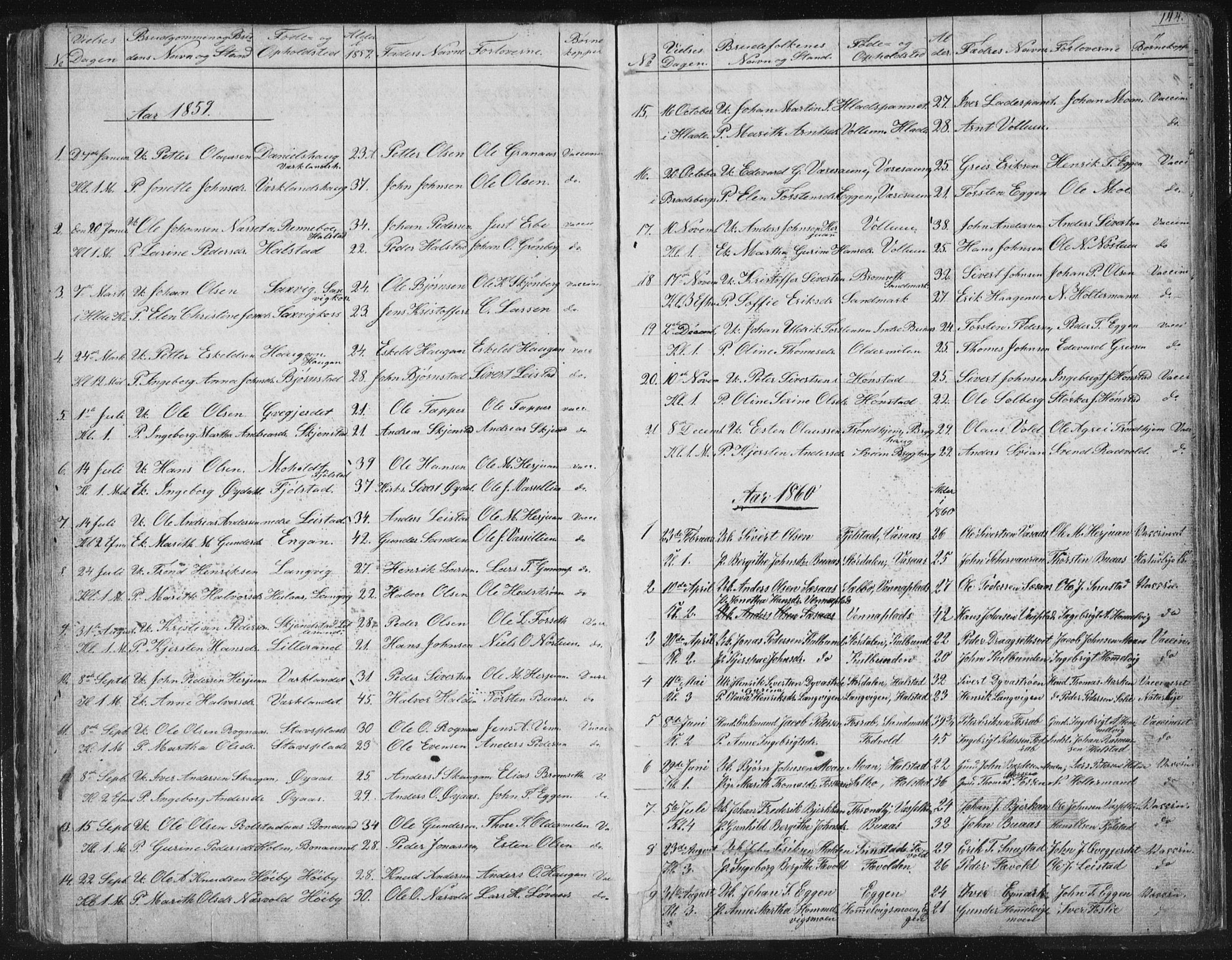 Ministerialprotokoller, klokkerbøker og fødselsregistre - Sør-Trøndelag, SAT/A-1456/616/L0406: Parish register (official) no. 616A03, 1843-1879, p. 144