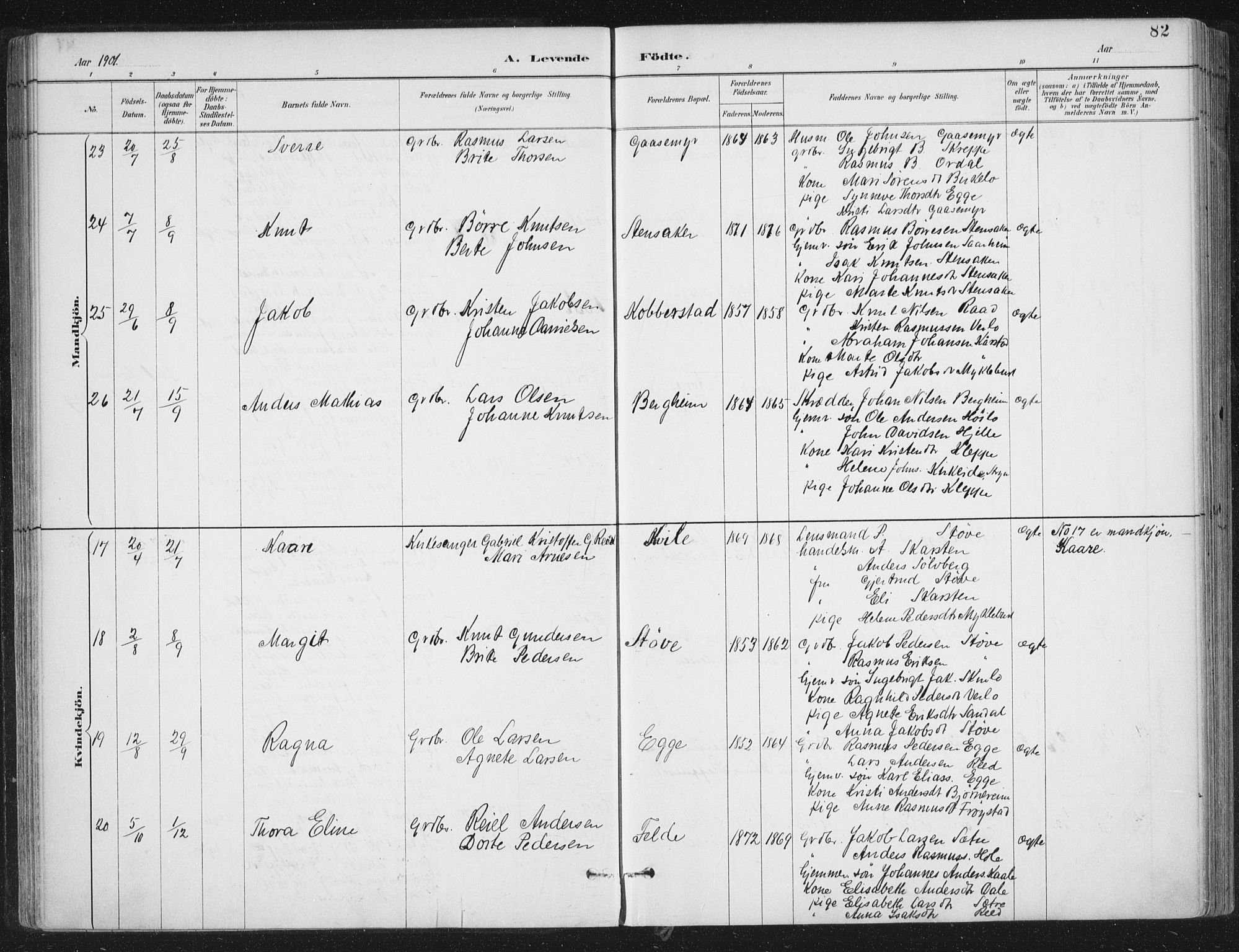 Gloppen sokneprestembete, AV/SAB-A-80101/H/Haa/Haac/L0002: Parish register (official) no. C  2, 1887-1904, p. 82