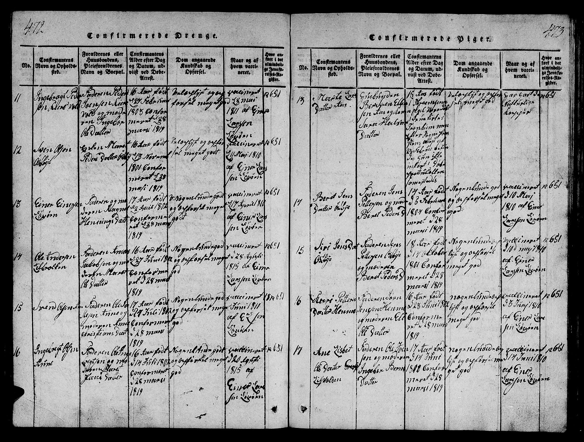 Ministerialprotokoller, klokkerbøker og fødselsregistre - Sør-Trøndelag, SAT/A-1456/698/L1164: Parish register (copy) no. 698C01, 1816-1861, p. 472-473