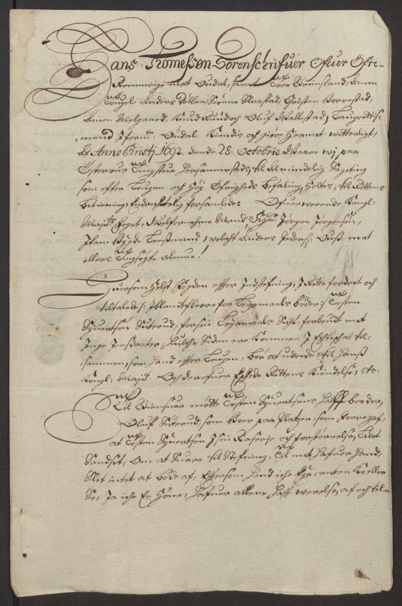 Rentekammeret inntil 1814, Reviderte regnskaper, Fogderegnskap, AV/RA-EA-4092/R13/L0830: Fogderegnskap Solør, Odal og Østerdal, 1692, p. 181