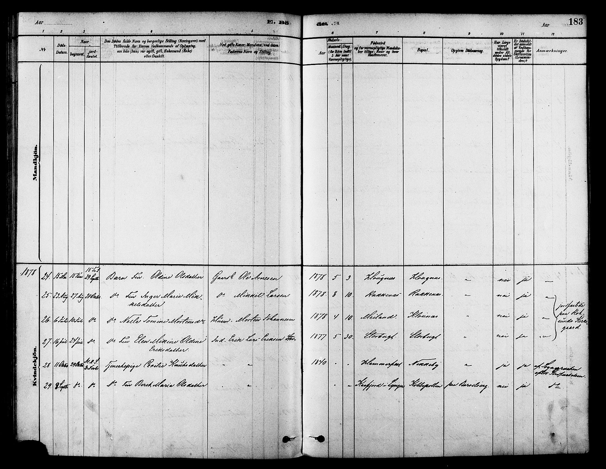 Skjervøy sokneprestkontor, AV/SATØ-S-1300/H/Ha/Haa/L0009kirke: Parish register (official) no. 9, 1878-1887, p. 183