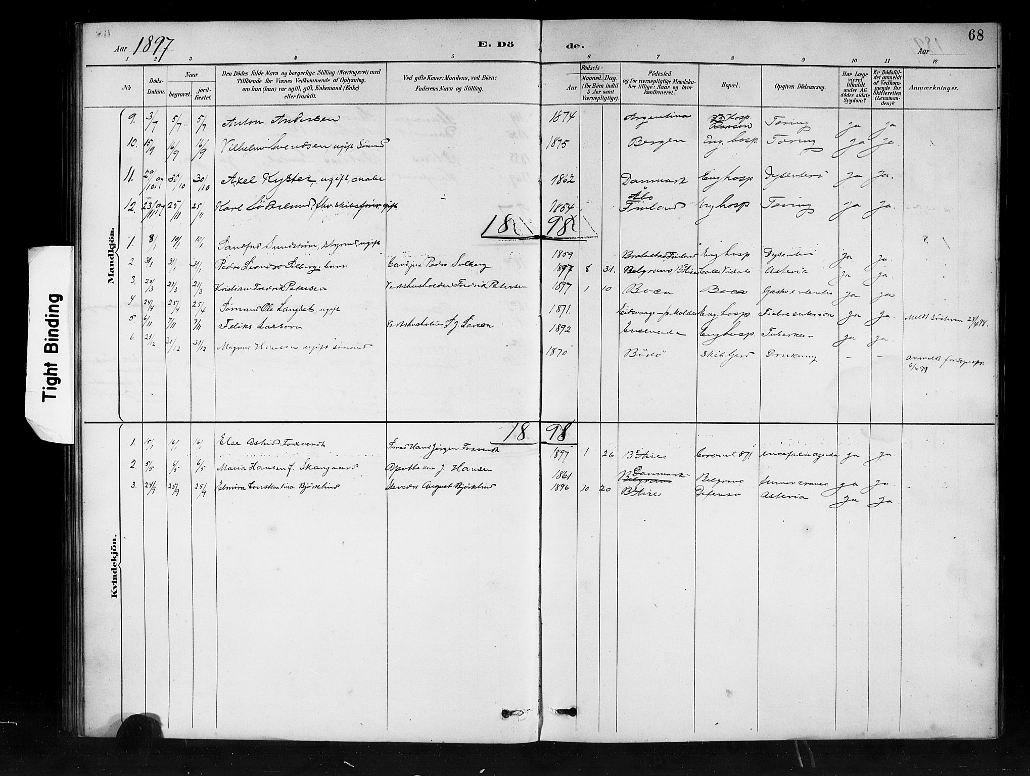 Den norske sjømannsmisjon i utlandet/Syd-Amerika (Buenos Aires m.fl.), AV/SAB-SAB/PA-0118/H/Ha/L0001: Parish register (official) no. A 1, 1888-1898, p. 68